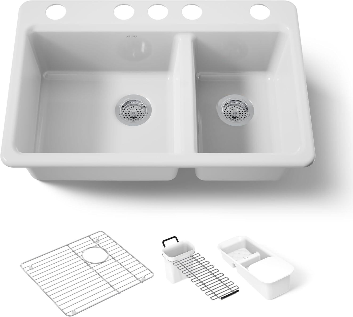 Riverby 33" L x 22" W Double Basin Undermount Kitchen Sink