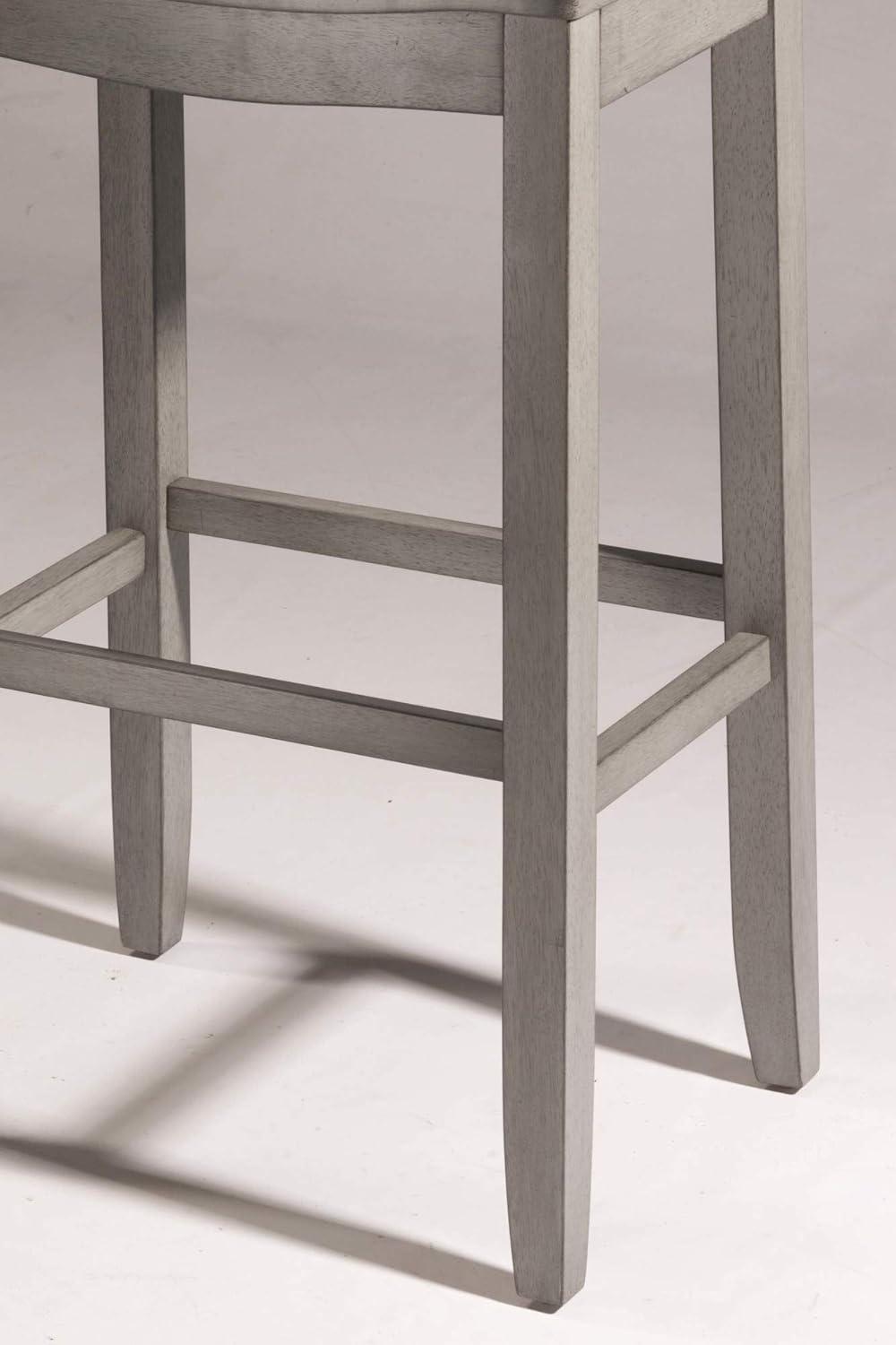 30" Fiddler Wood Backless Counter Height Barstool Black - Hillsdale Furniture: Saddle Seat, Matte Finish, Farmhouse Style