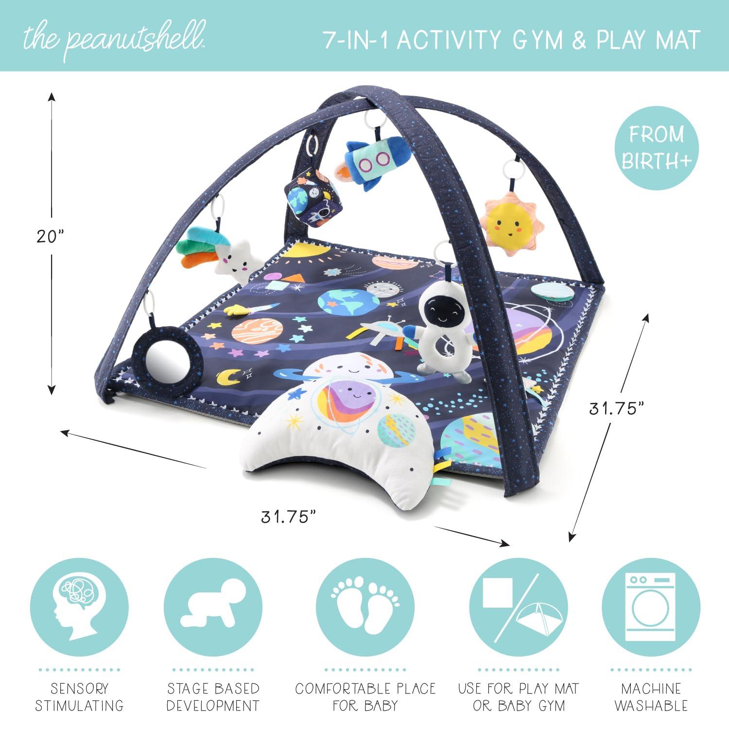 The Peanutshell Space 7-in-1 Activity Play Gym & Play Mat for Baby, Multicolor