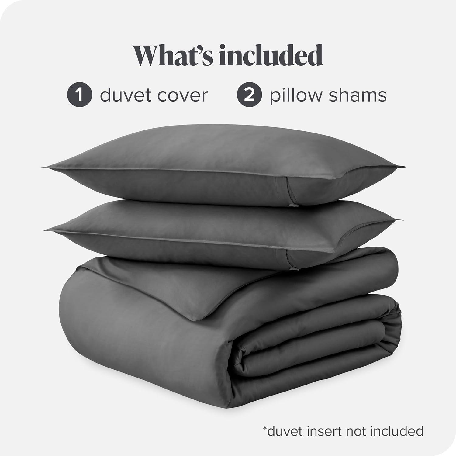 Bare Home 400 Thread Count Organic Cotton Sateen Duvet Cover Set