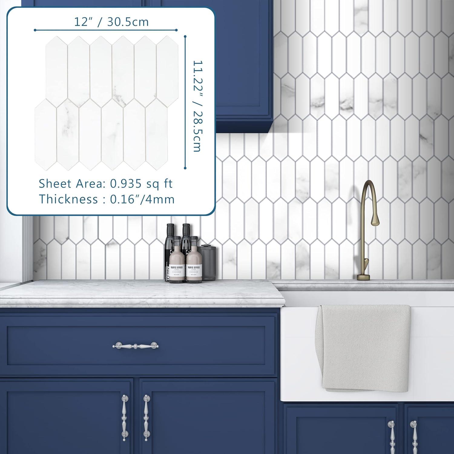 12" x 11.22" Stone Composite Peel & Stick Mosaic Tile