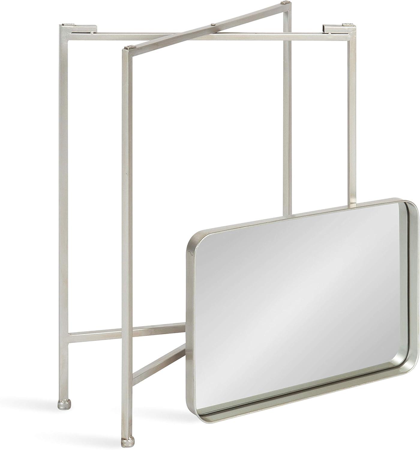 Kate and Laurel Celia Rectangle Metal Side Table, 18x12x26, Silver