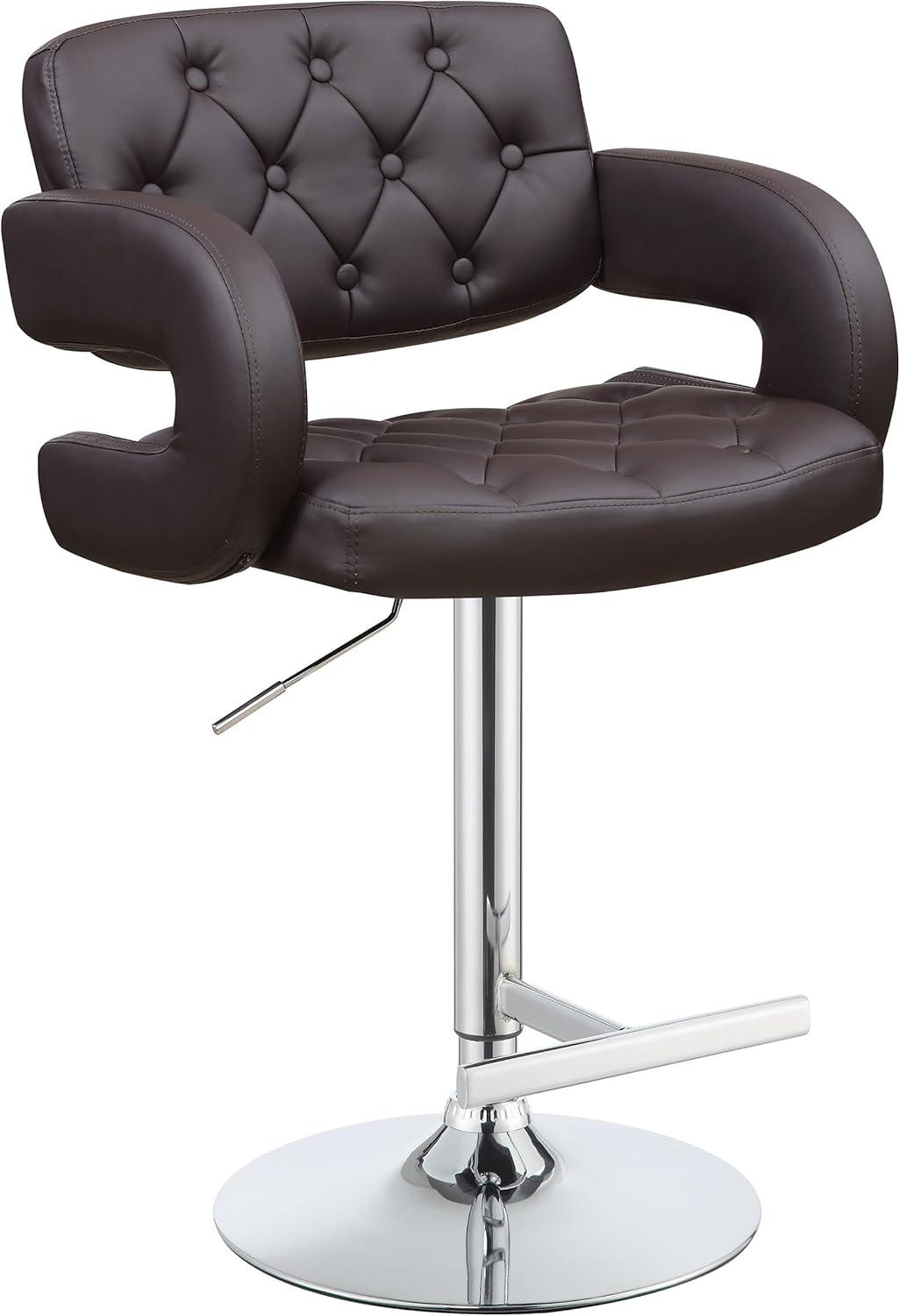 Brandi Adjustable Bar Stool Chrome and Brown
