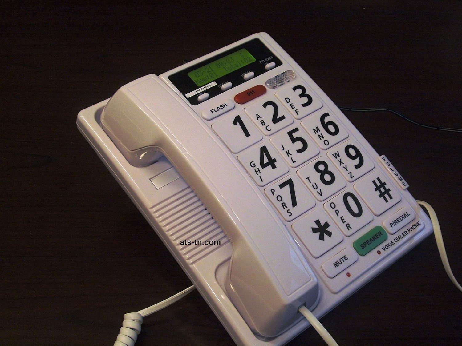 White Voice Activated Home Telephone with Speakerphone