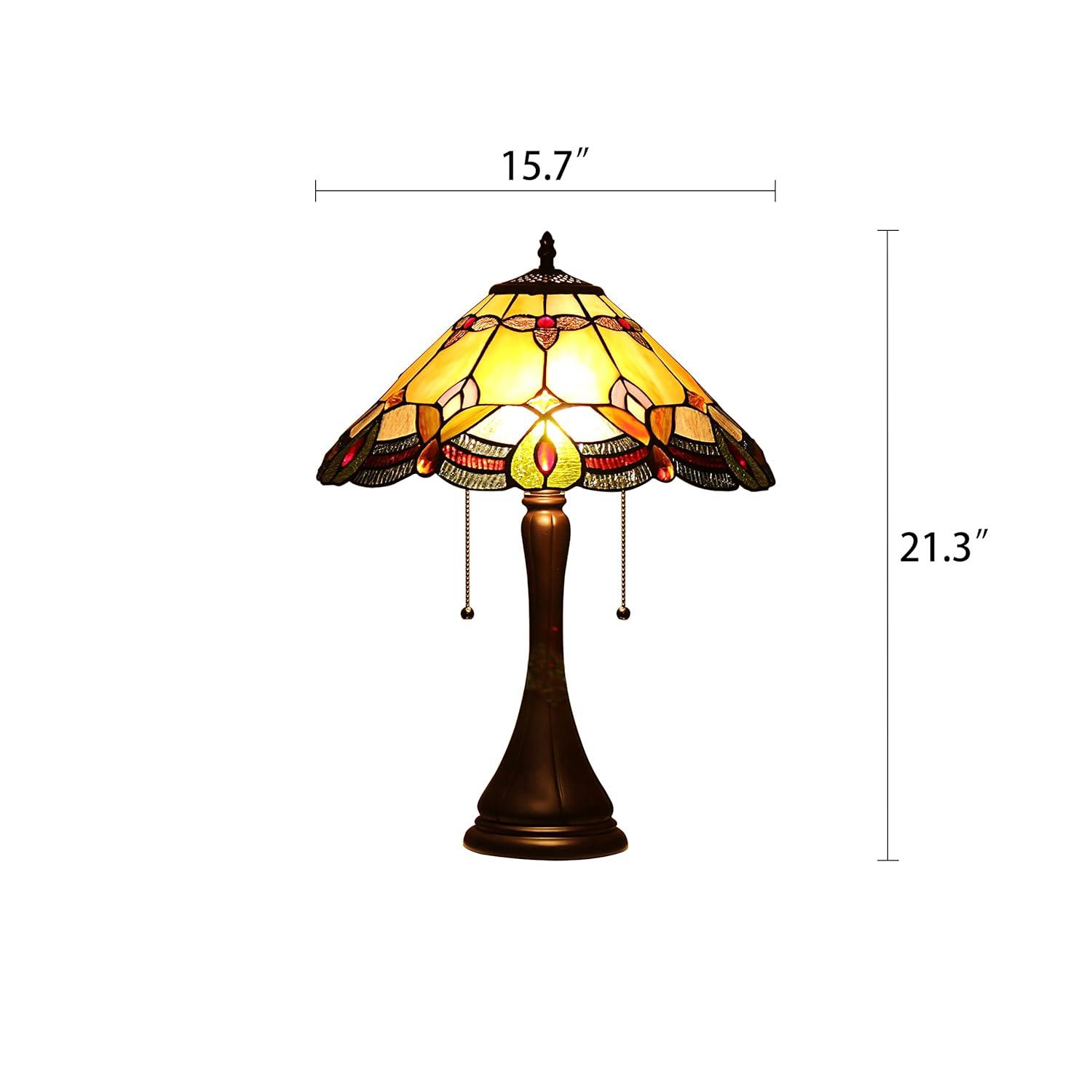 Chloe Lighting Jorgie Tiffany-style 2 Light Table Lamp 16" Shade