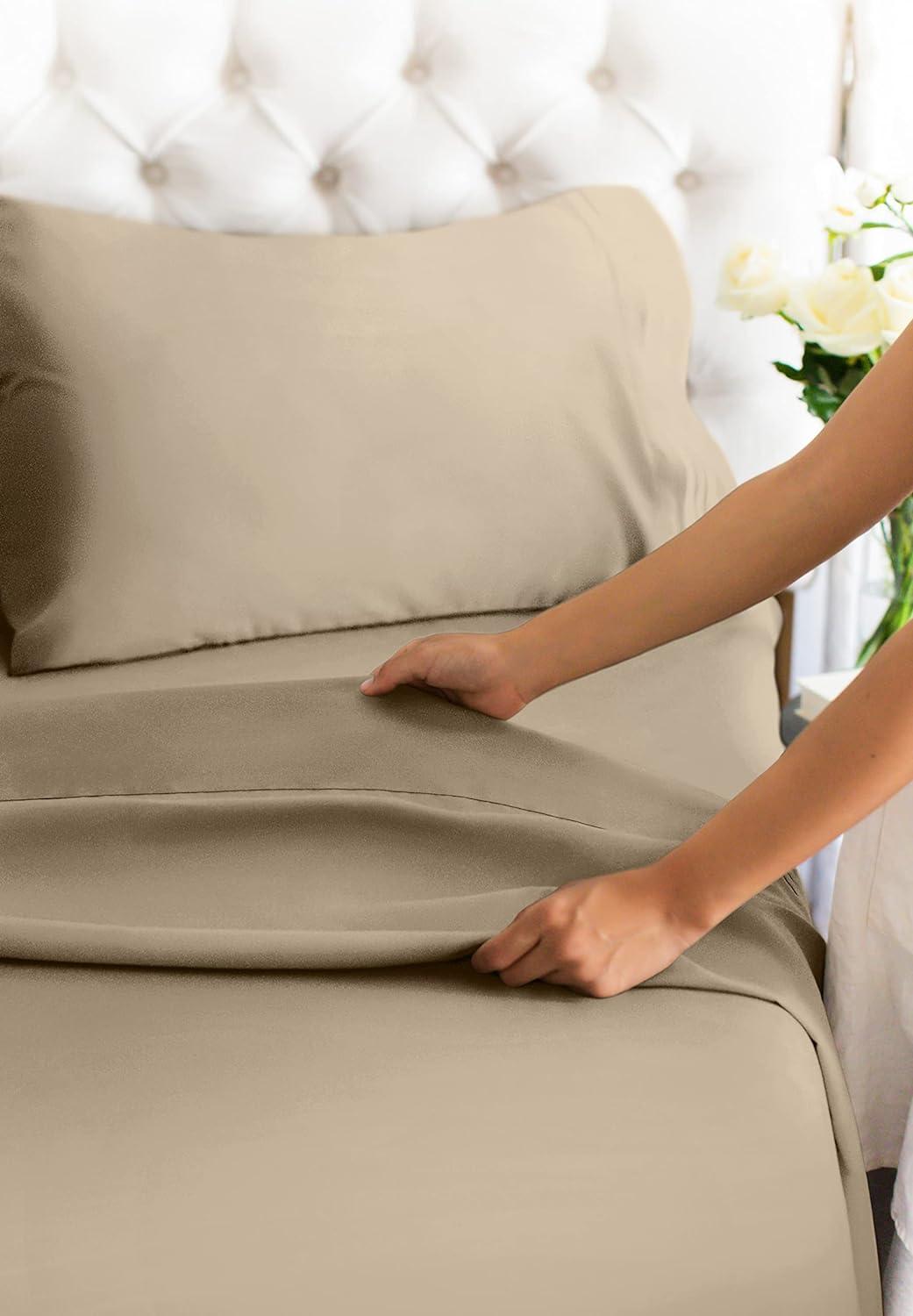 CGK Linens 4 Piece 100% Cotton 400 Thread Count Hotel Quality Bed Sheet Set