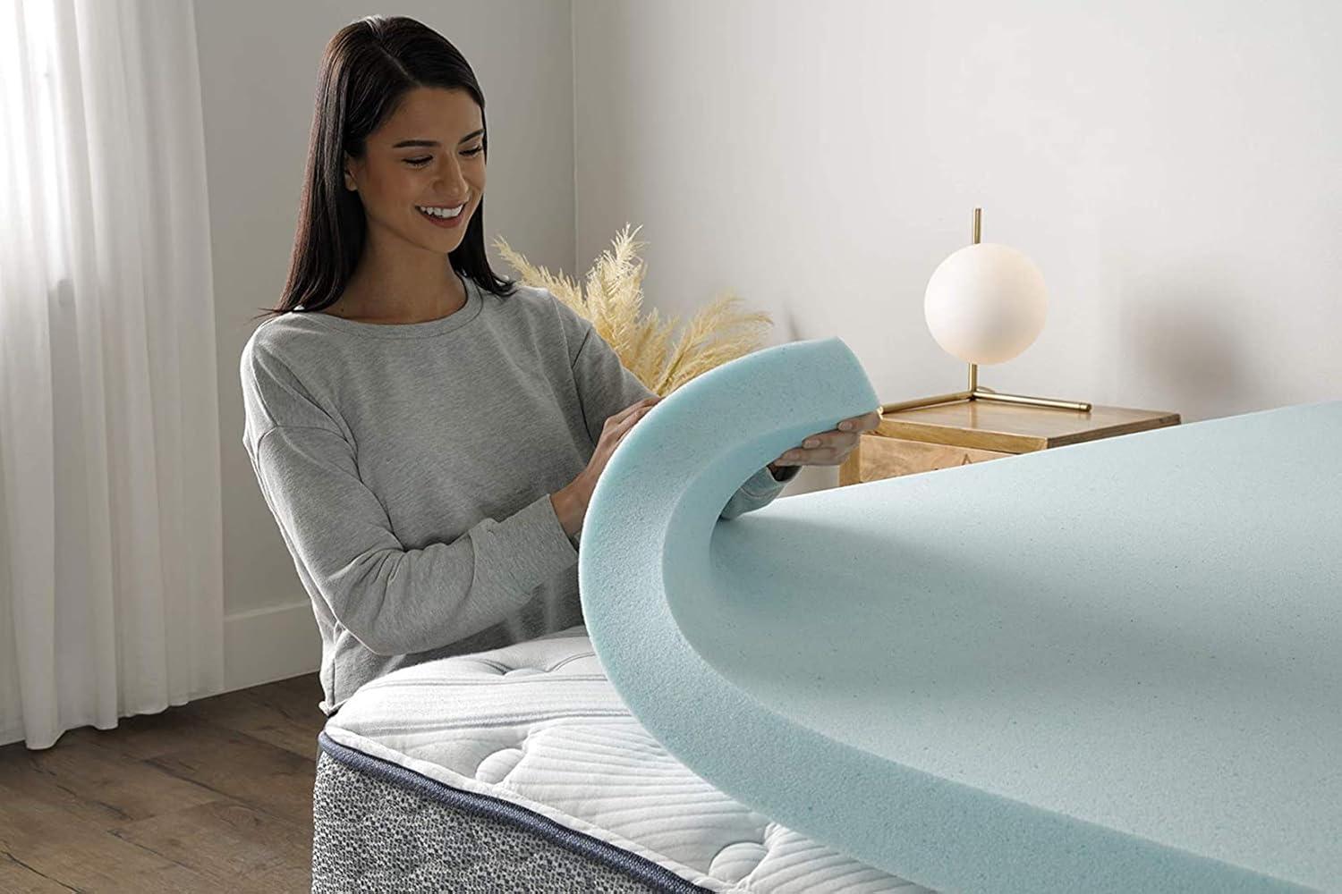 Serta Serta Cooling ThermaGel Memory Foam Mattress Topper, 3 Inch