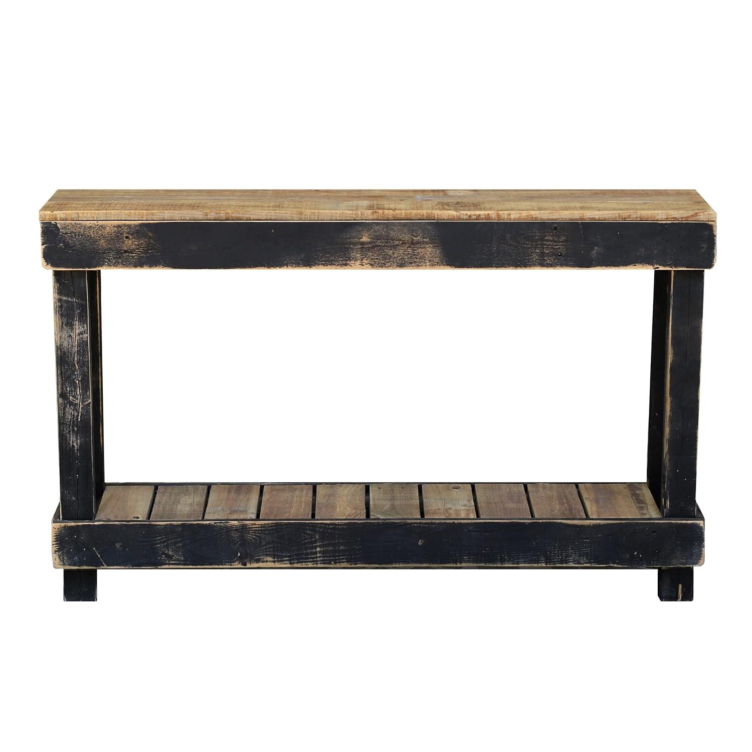 46" Reclaimed Wood Natural Console Table with Storage