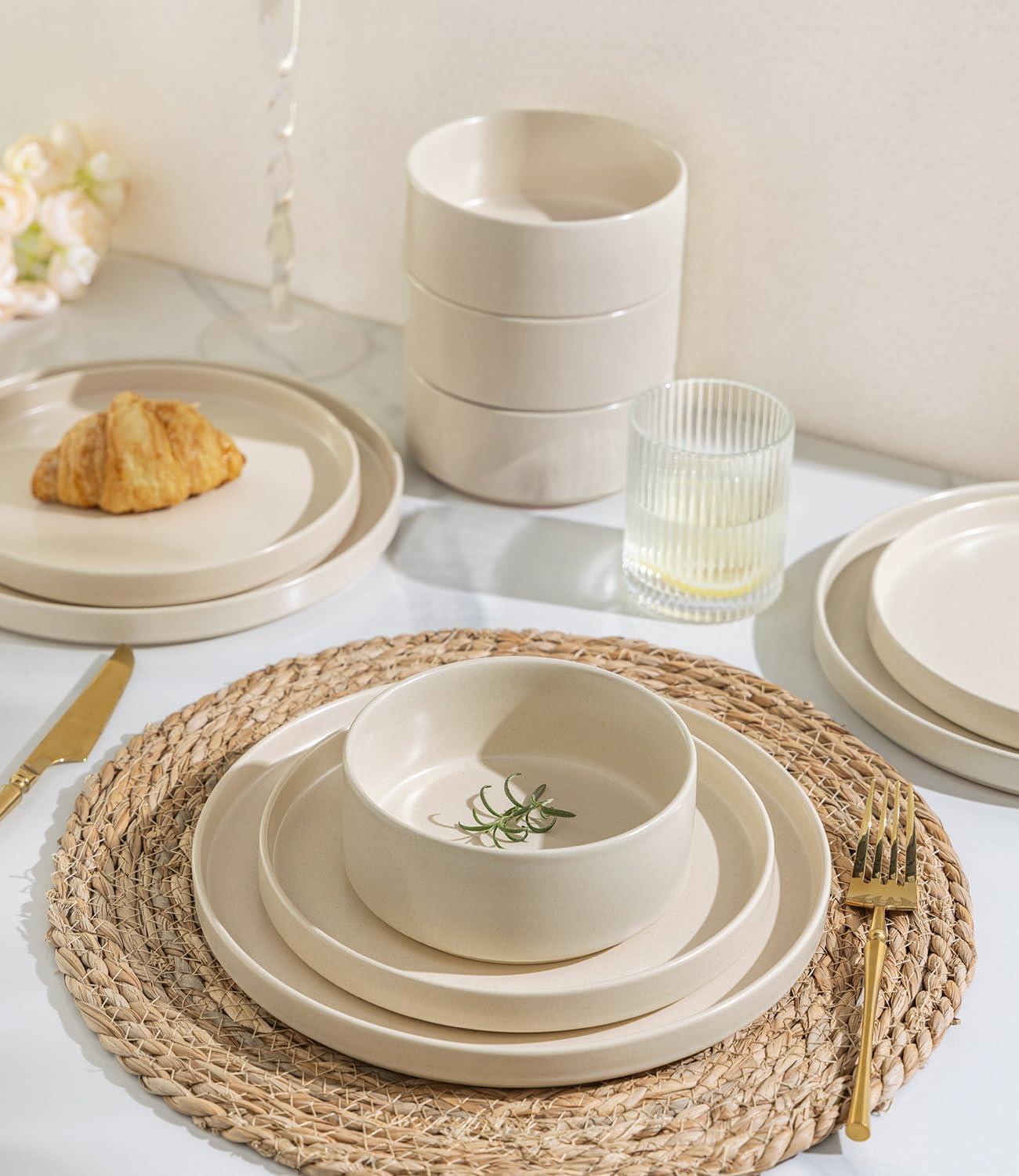 Earth & Clay Amber 12-Piece Dinnerware Set Stoneware