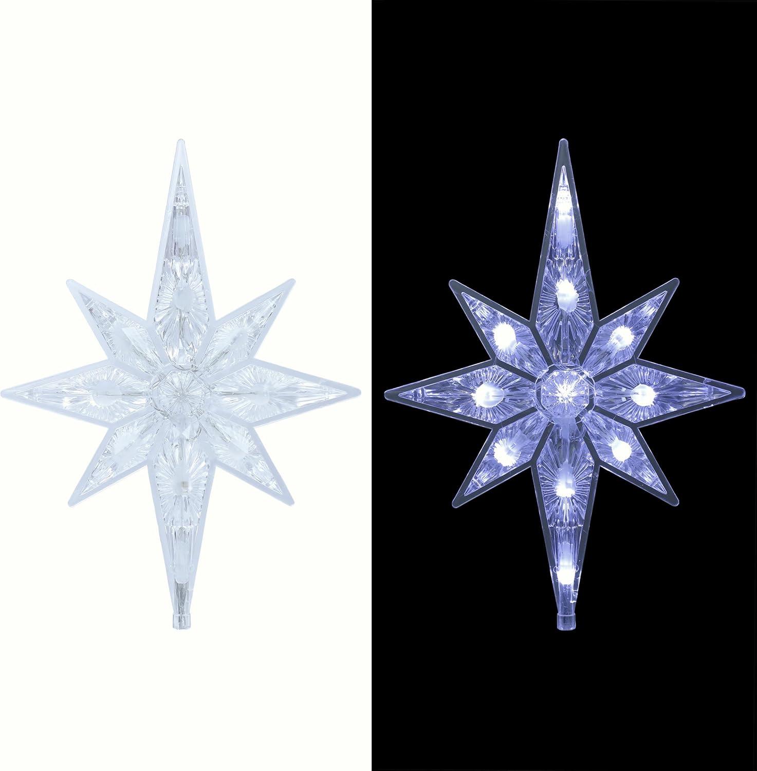 Alpine Corporation Star Christmas Tree Topper with Cool White LED Lights