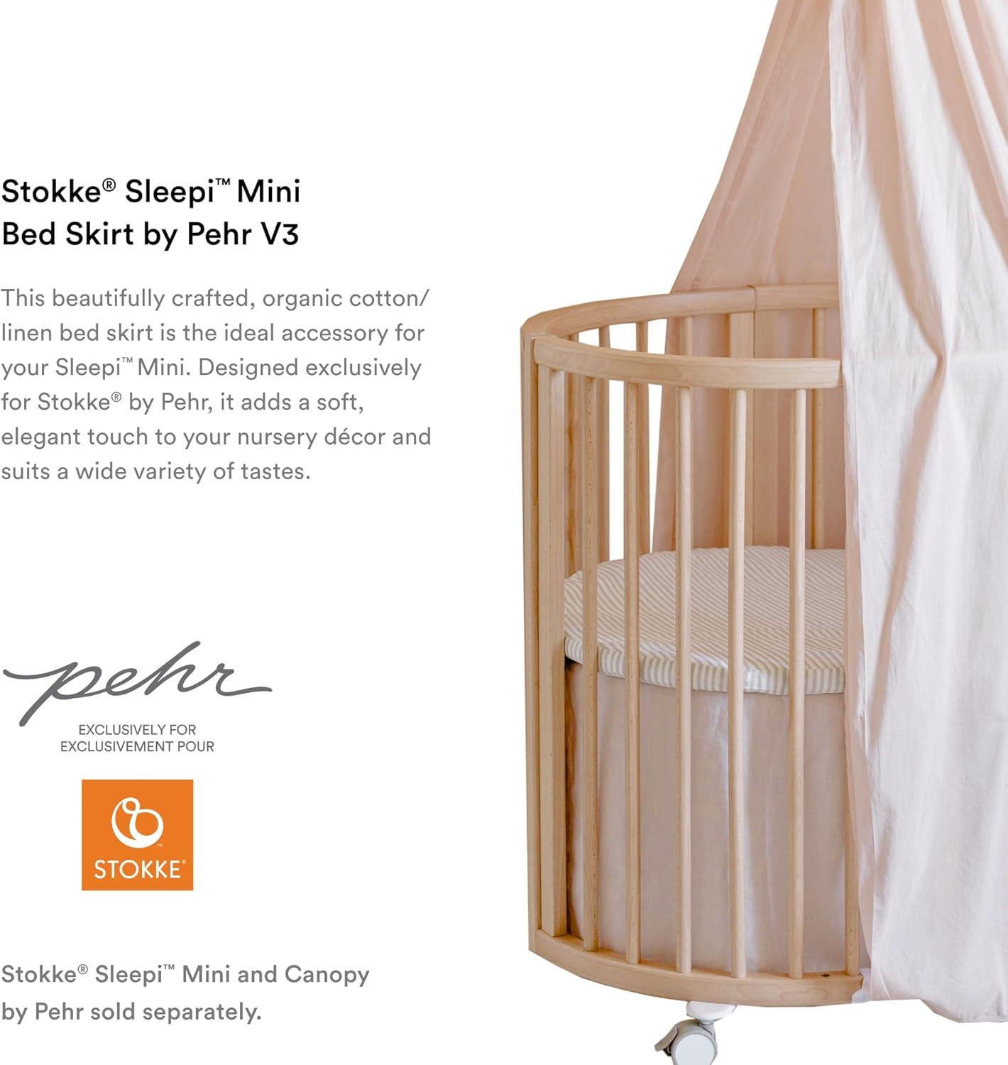 Blush Organic Cotton Linen Mini Bed Skirt