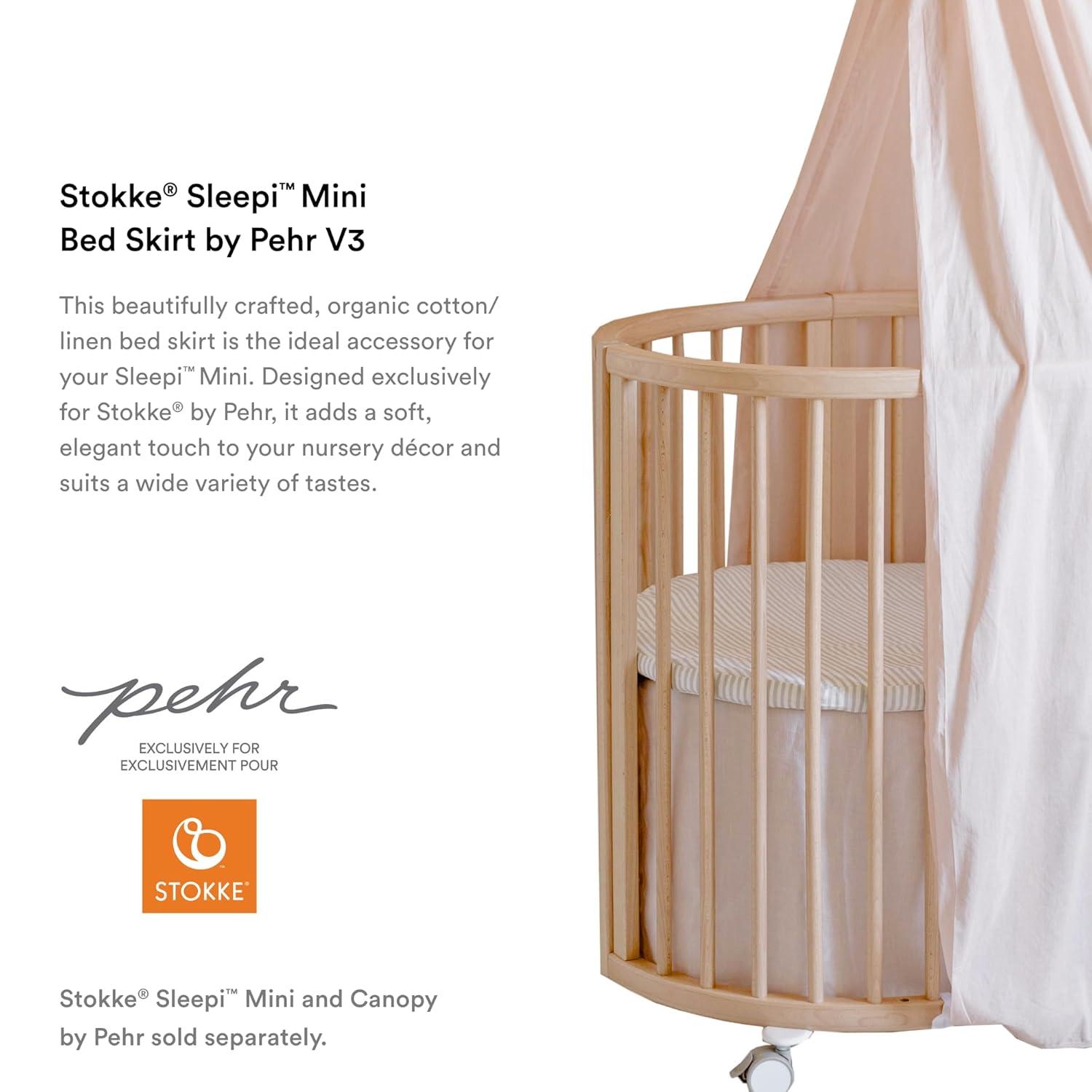 Blush Organic Cotton Linen Mini Bed Skirt