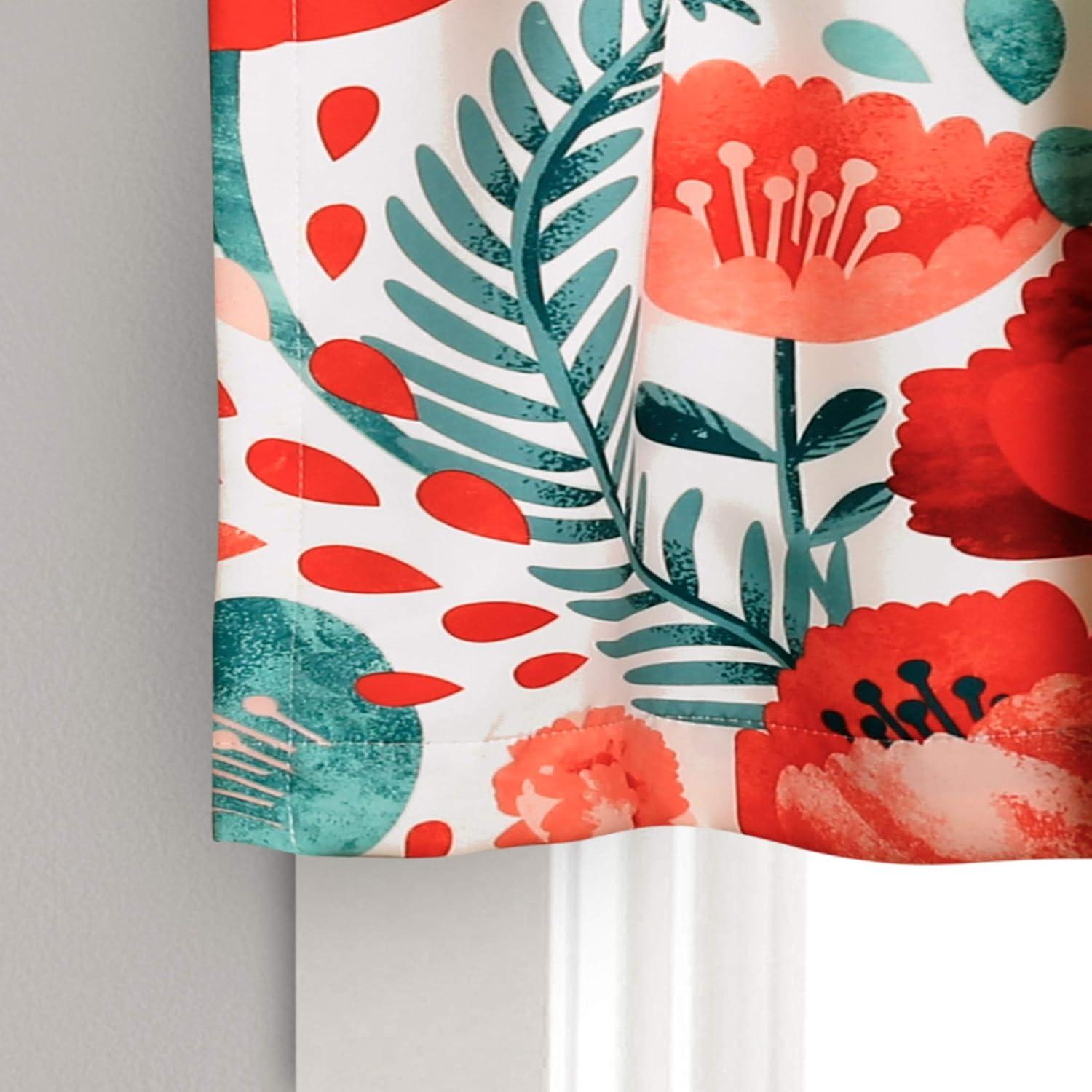 Lush Decor Poppy Garden Floral Tailored 52'' W Window Valance in