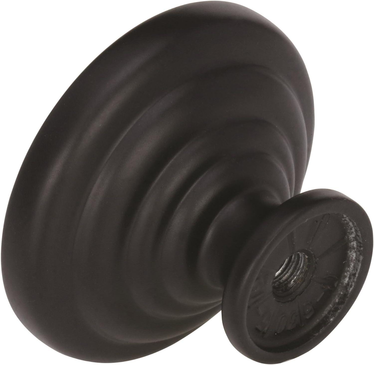 Amerock | Cabinet Knob | Matte Black | 1-1/4 inch (32 mm) Diameter | Everyday Heritage | 1 Pack | Drawer Knob | Cabinet Hardware