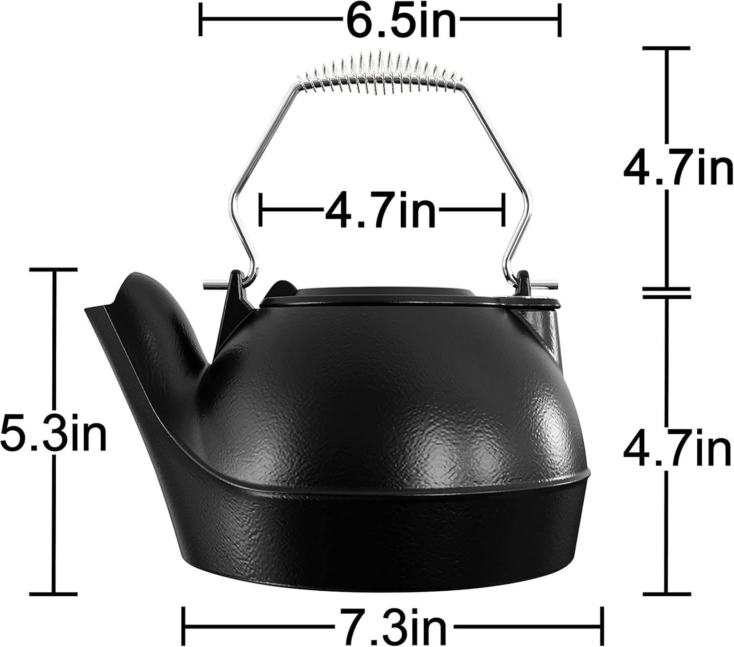 Stove Humidifier, Humidifying Iron Kettle, Wood Stove Kettle, Cast Iron, Chrome Handle