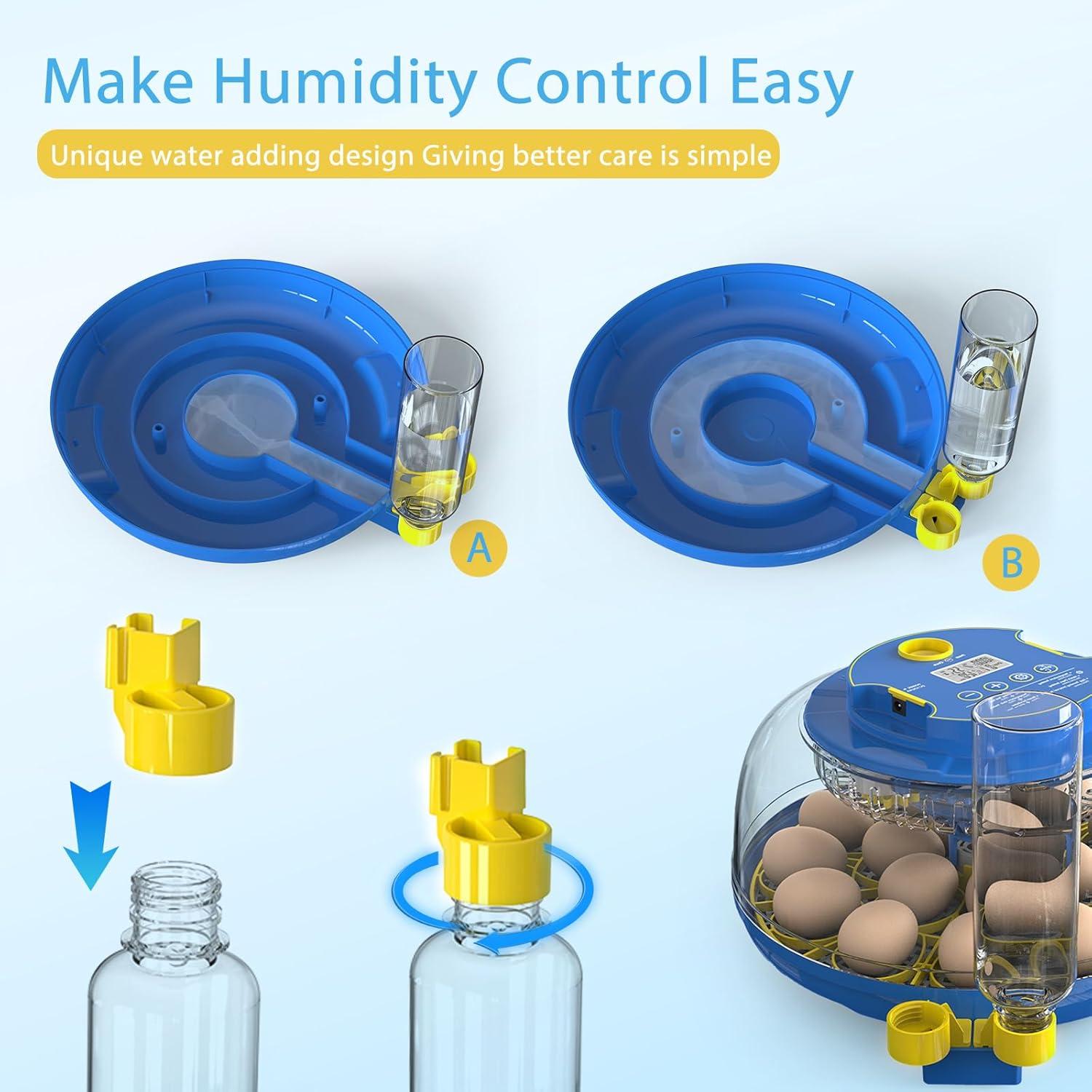 18 Egg Incubators for Hatching Eggs,Egg Incubator with Precise Humidity & Temperature Control,Incubators for Auto Egg Turning,Auto Water Add,Egg Candler,Applicable to Chicken,Goose,Duck,Quail