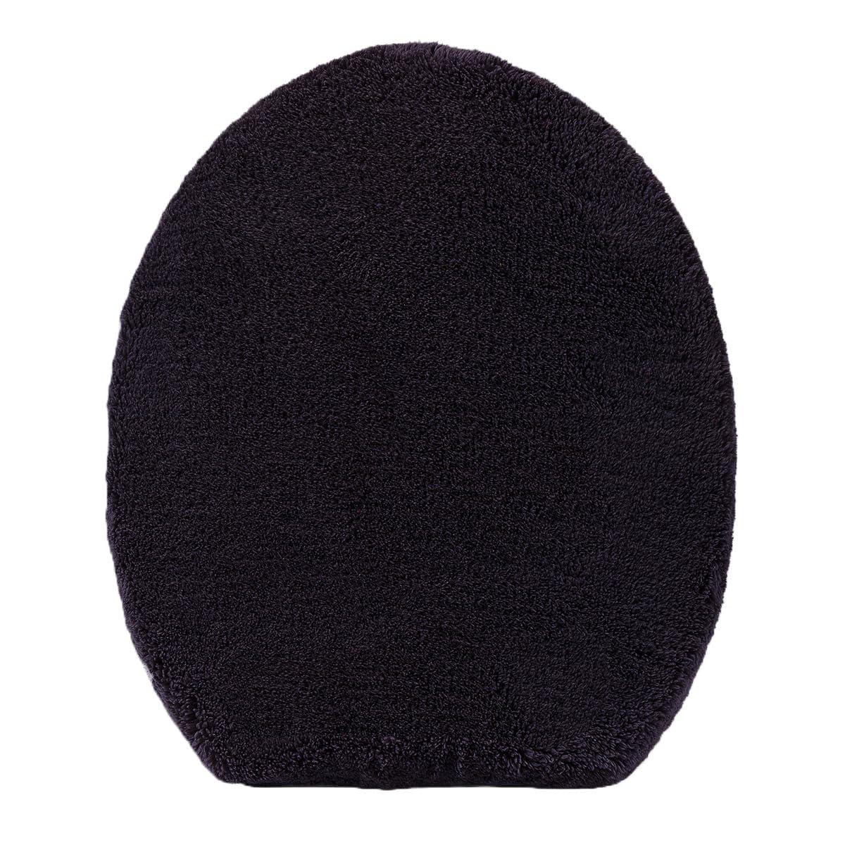 Madeals Microfiber Toilet Lid Cover Soft and Absorbent, Comfortable Bathroom Toilet Lid Cover Seat Fits Most Size Toilet Lids for Black