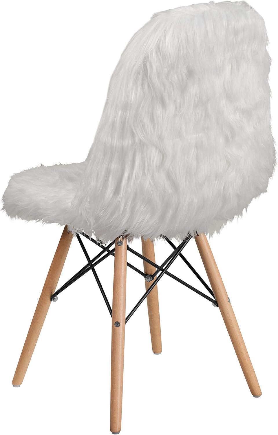 Flash Furniture Shaggy Dog White Accent Chair