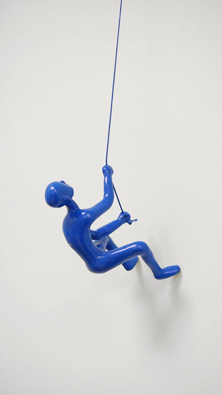 Climbing Man Classic Wall-Art Sculpture | Blue