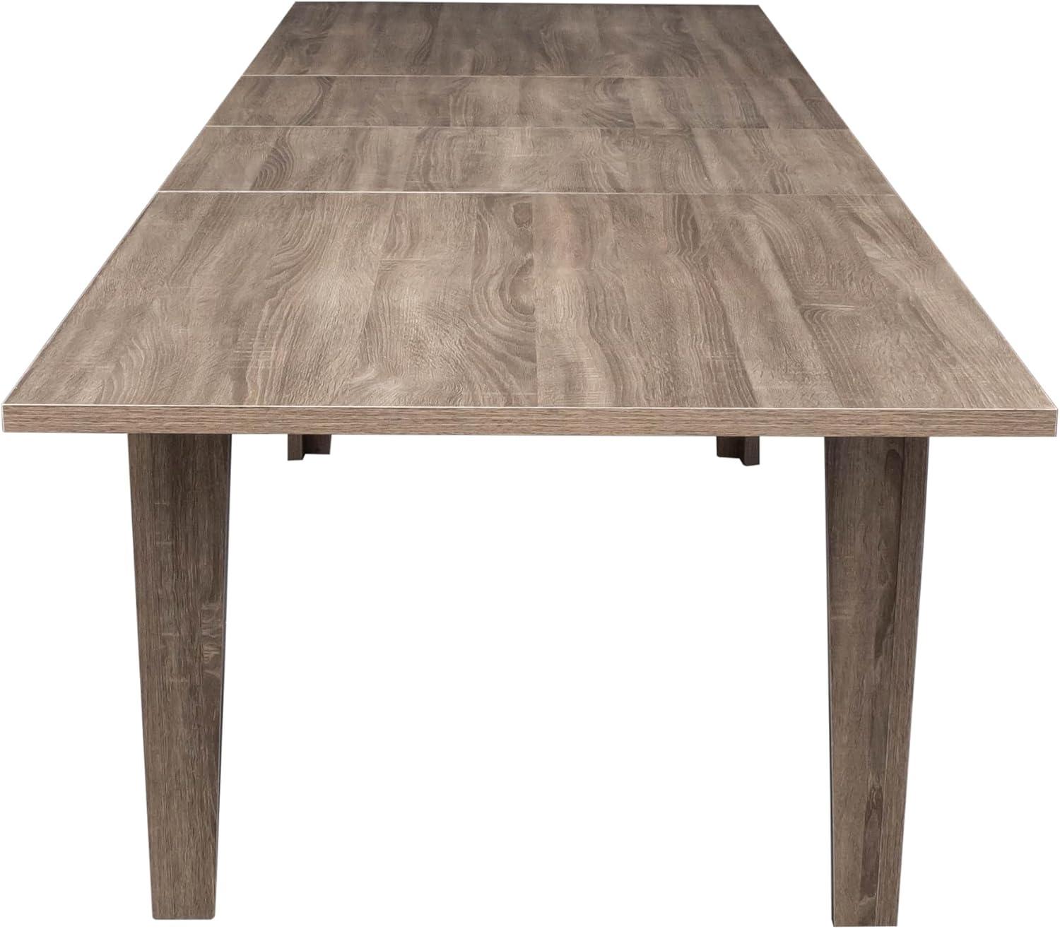 106.3" Wood Expandable Dining Table for 8-12 Person, Modern Extendable Dining Room Table Large Rectangle Dining Table with Leaf Extension Pedestal Dining Table for Dining Room Kitchen Dark Oak