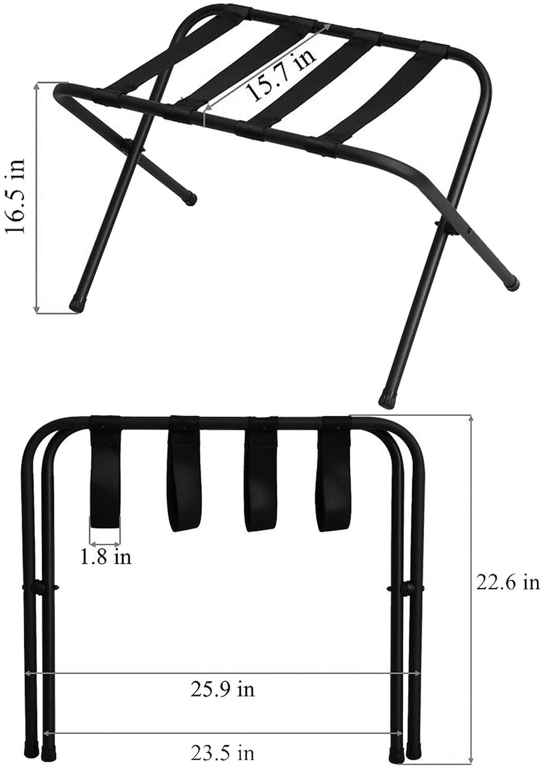 Mabel Home Metal Folding Luggage Rack Black