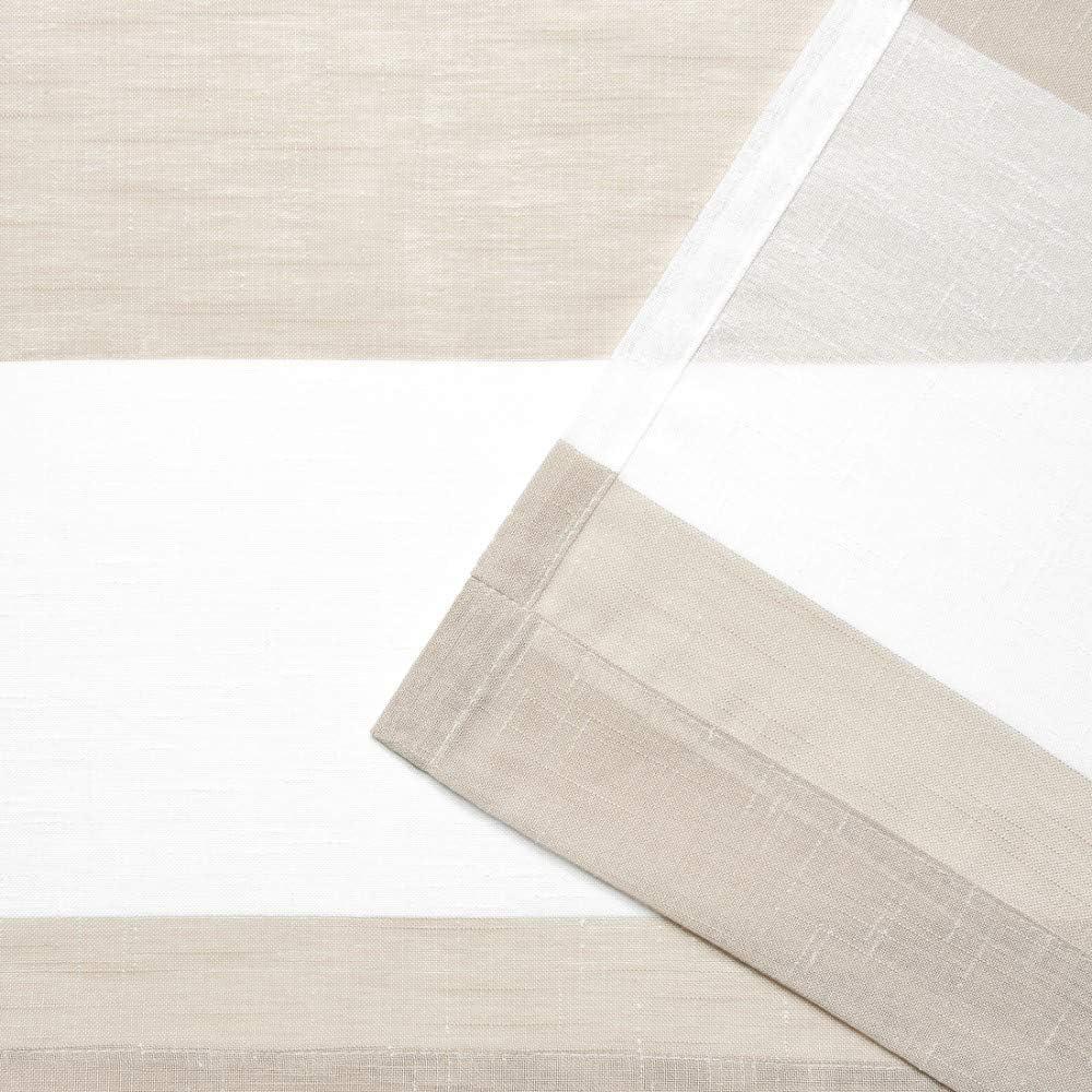 Set of 2 (96"x50") Darma Rod Pocket Window Curtain Panel Linen - Exclusive Home: Light Filtering, Modern Rugby Stripe