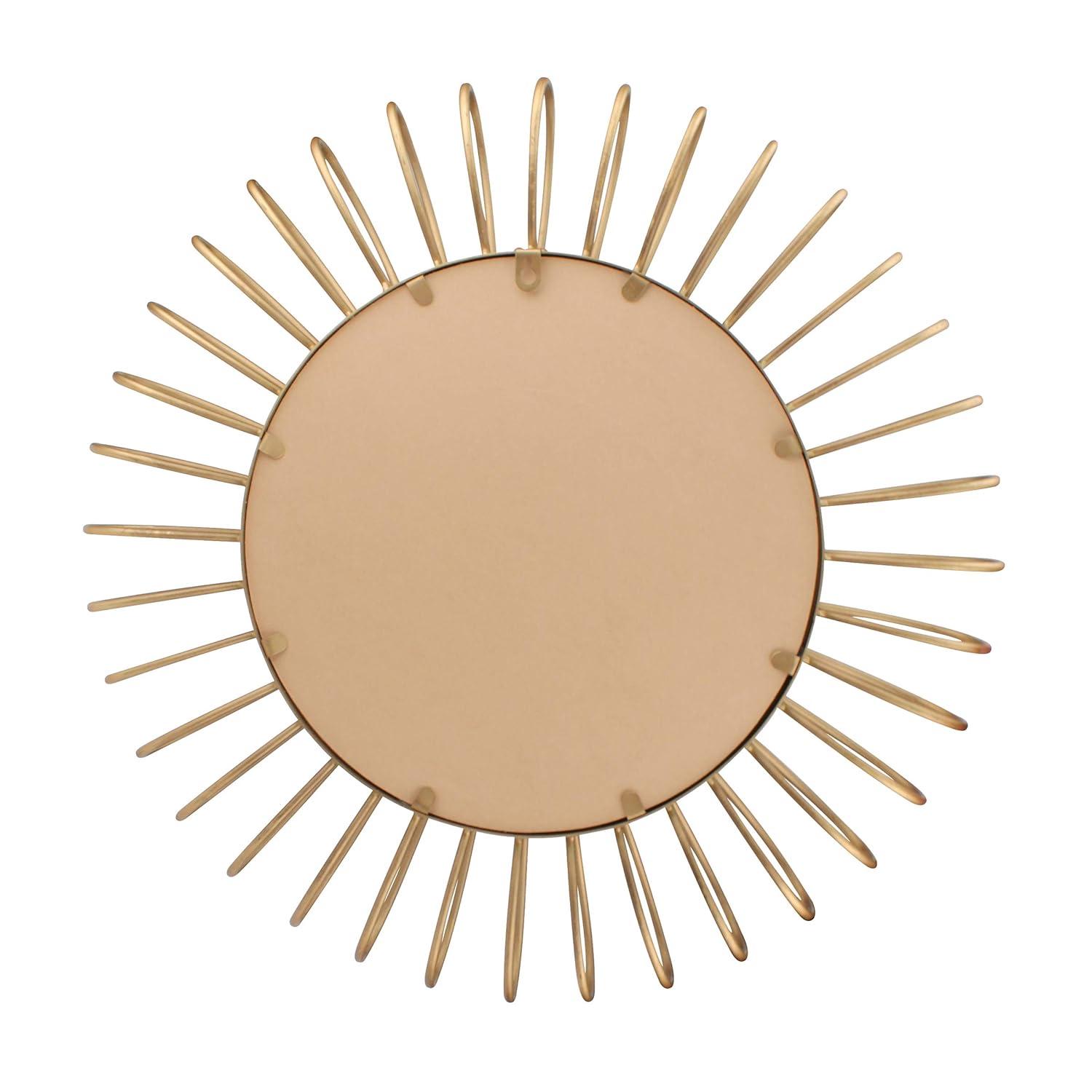 24" Metal Sunburst Round Hanging Wall Mirror Gold - Stonebriar Collection