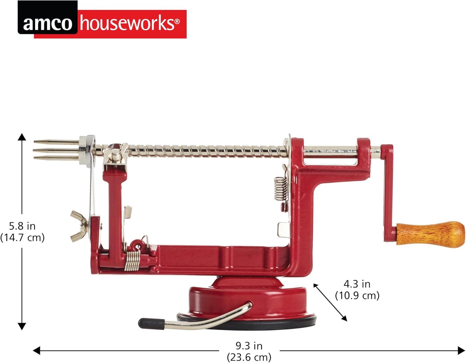 Amco Houseworks Back To Basics Cast Iron Apple/Potato Multi-Peeler with Suction Base