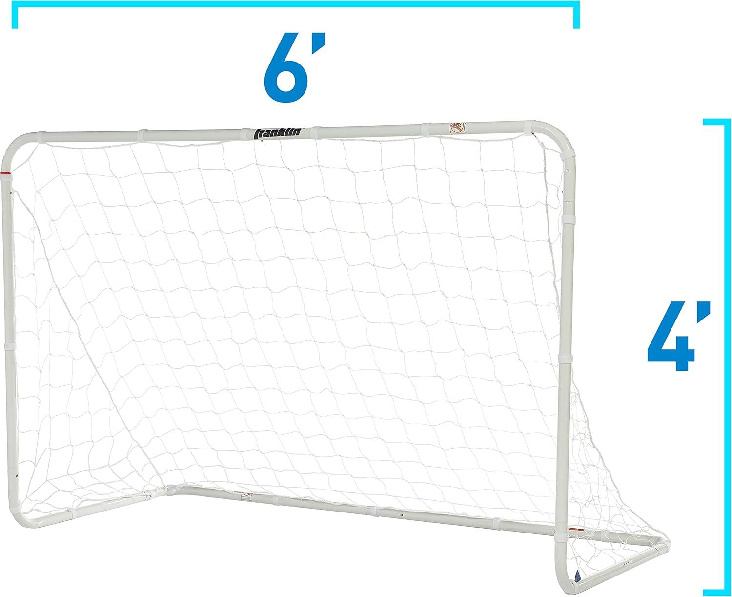 Franklin Sports Backyard Portable Soccer Goal - Competition Steel All Weather - 4' x 6' - White