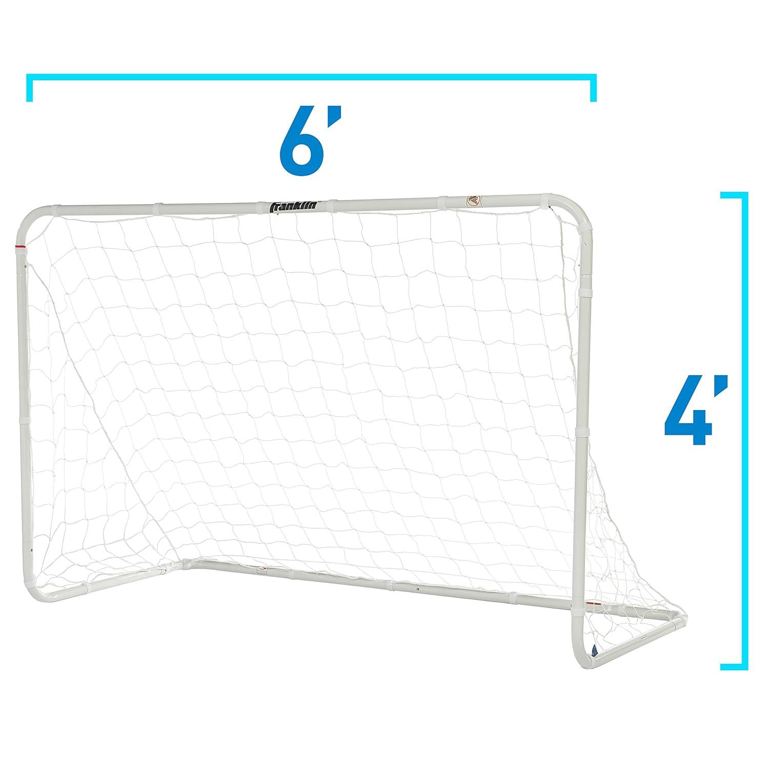 Franklin Sports Backyard Portable Soccer Goal - Competition Steel All Weather - 4' x 6' - White