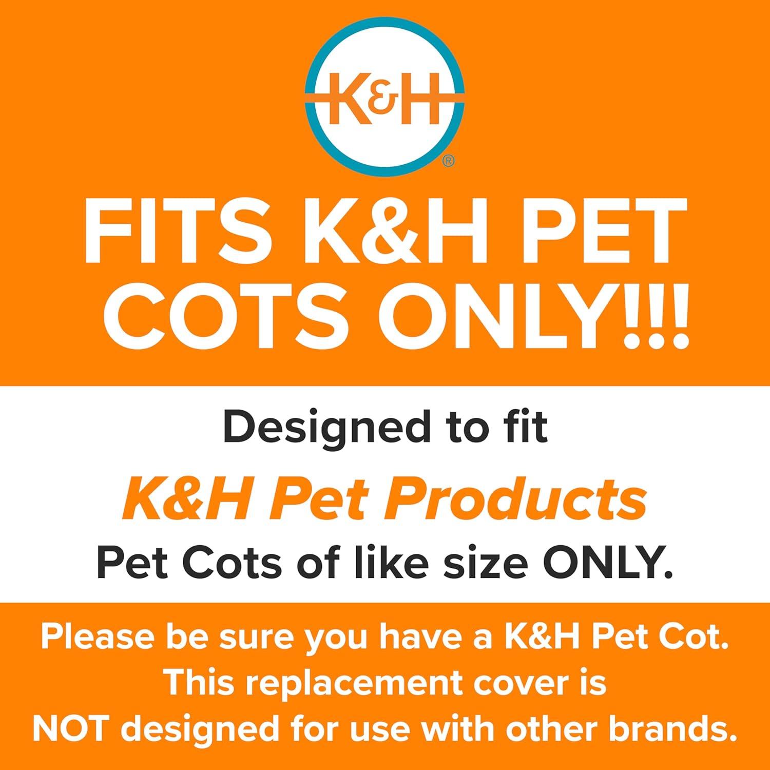 K&H Pet Products Original Pet Cot Replacement Cover (Cot Sold Separately) Gray/Black Mesh X-Large 50 X 32 Inches