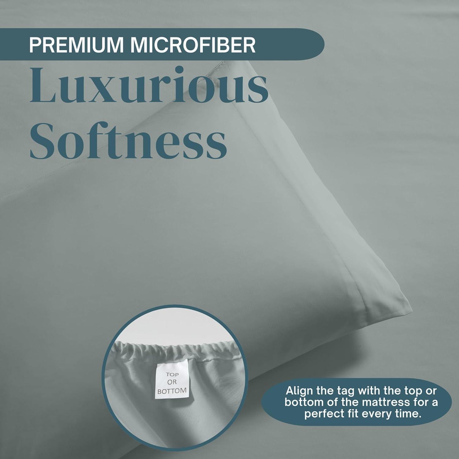 Micropuff 2-Piece Queen Pillowcase Set with Matching King Size (78"x80") Fitted Sheet Set - Wrinkle Free (Flat Sheet Not Included)