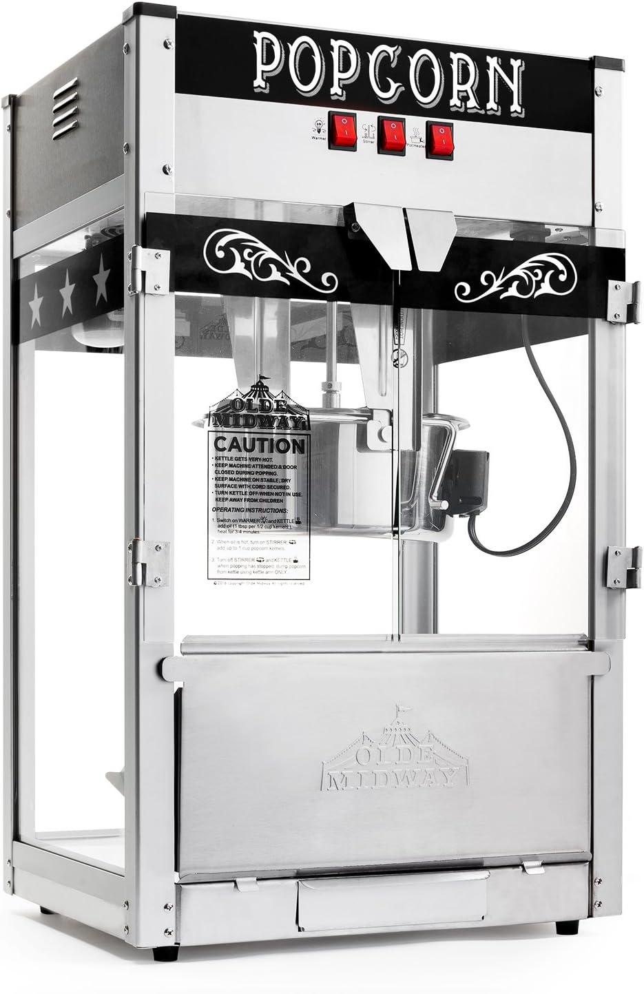Olde Midway Olde Midway Tabletop Popcorn Machine, Popcorn Machine Stand / Cart