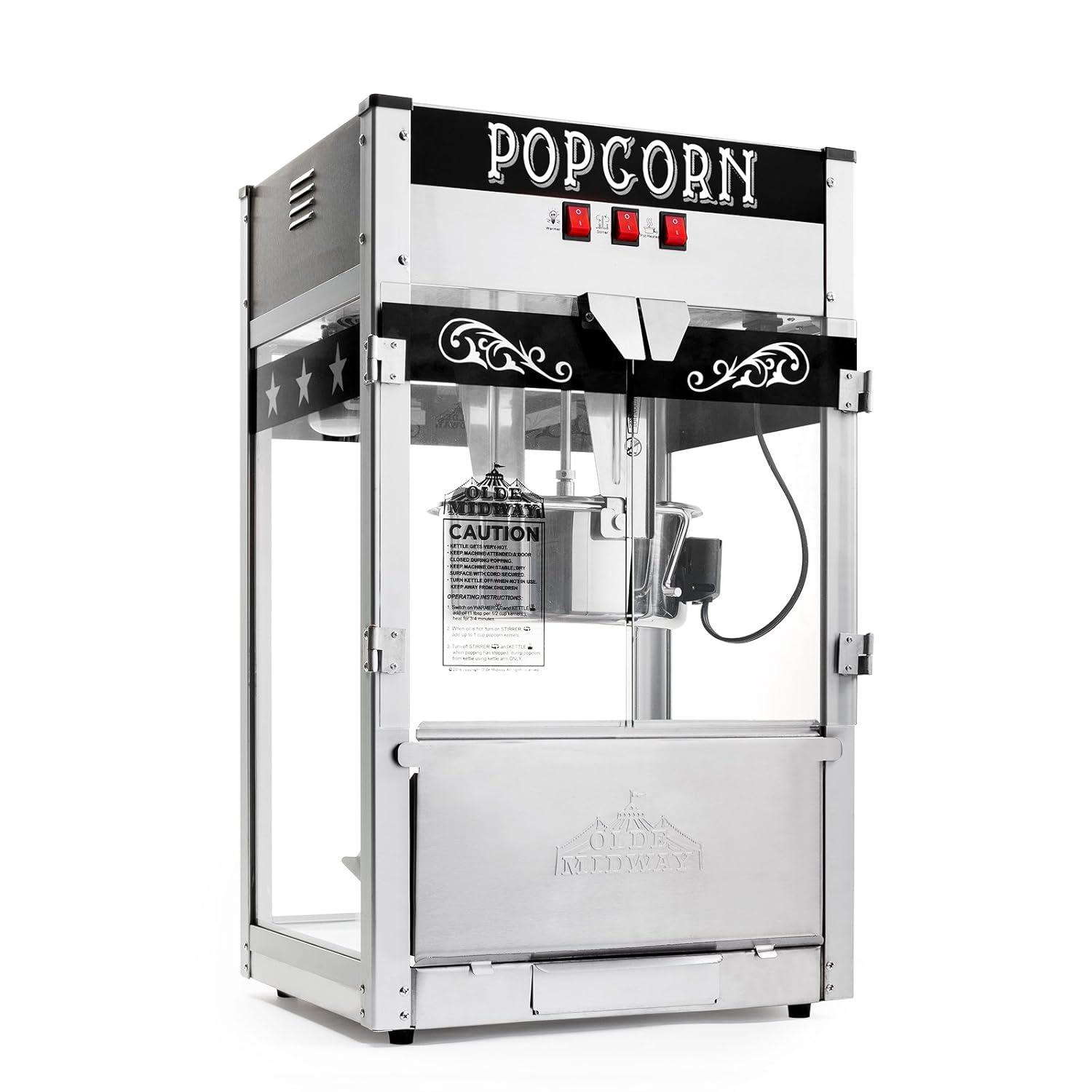 Olde Midway Olde Midway Tabletop Popcorn Machine, Popcorn Machine Stand / Cart