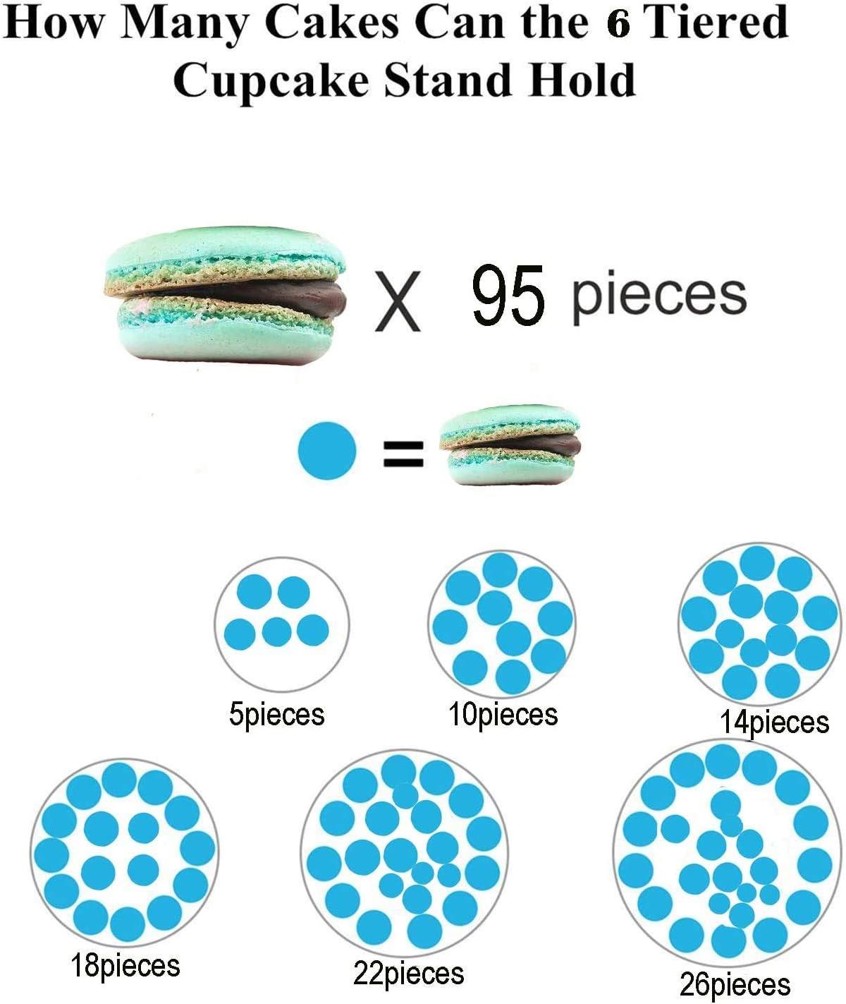 6 Tier Macaron Tower Stand 1 Pcs, Round Plastic Macaron Tower Stand,for Wedding Birthday Party ,Plastic Display Stand,Stand Cake Display for Birthday Party,Topboutique