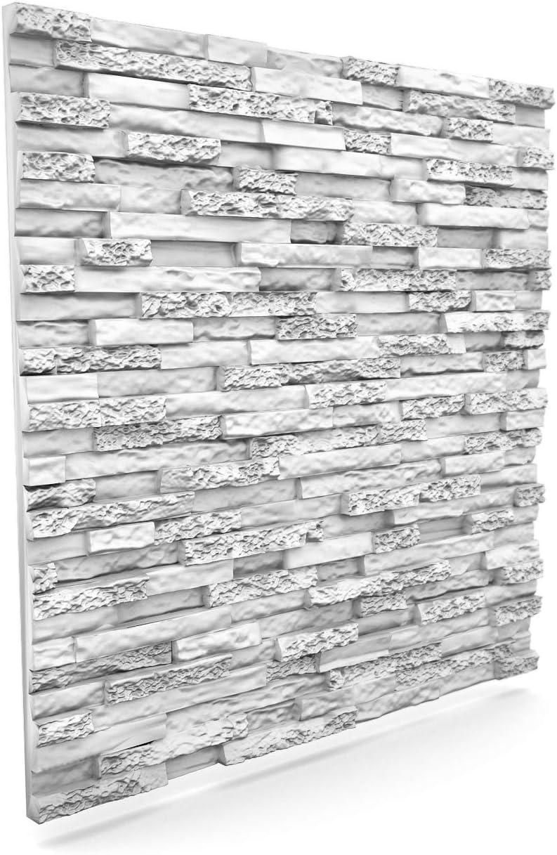 Stone 23.5" x 23.5" Seamless Glue-up 3D Wall Panels