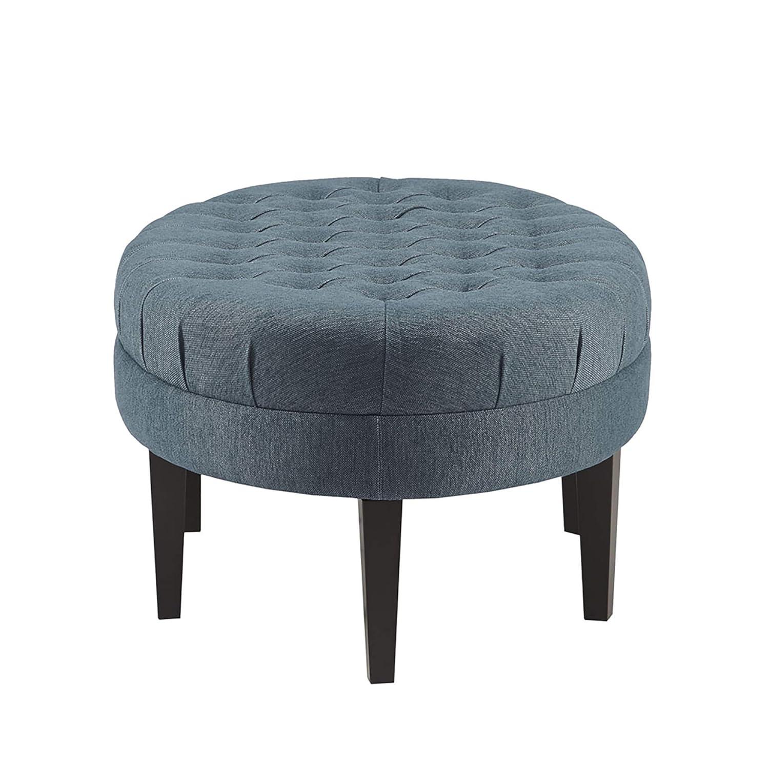 Madison Park Matthew Surfboard Tufted Ottoman Brown: Madison Park Upholstered Oval Bench, Polyester, Foam Filled