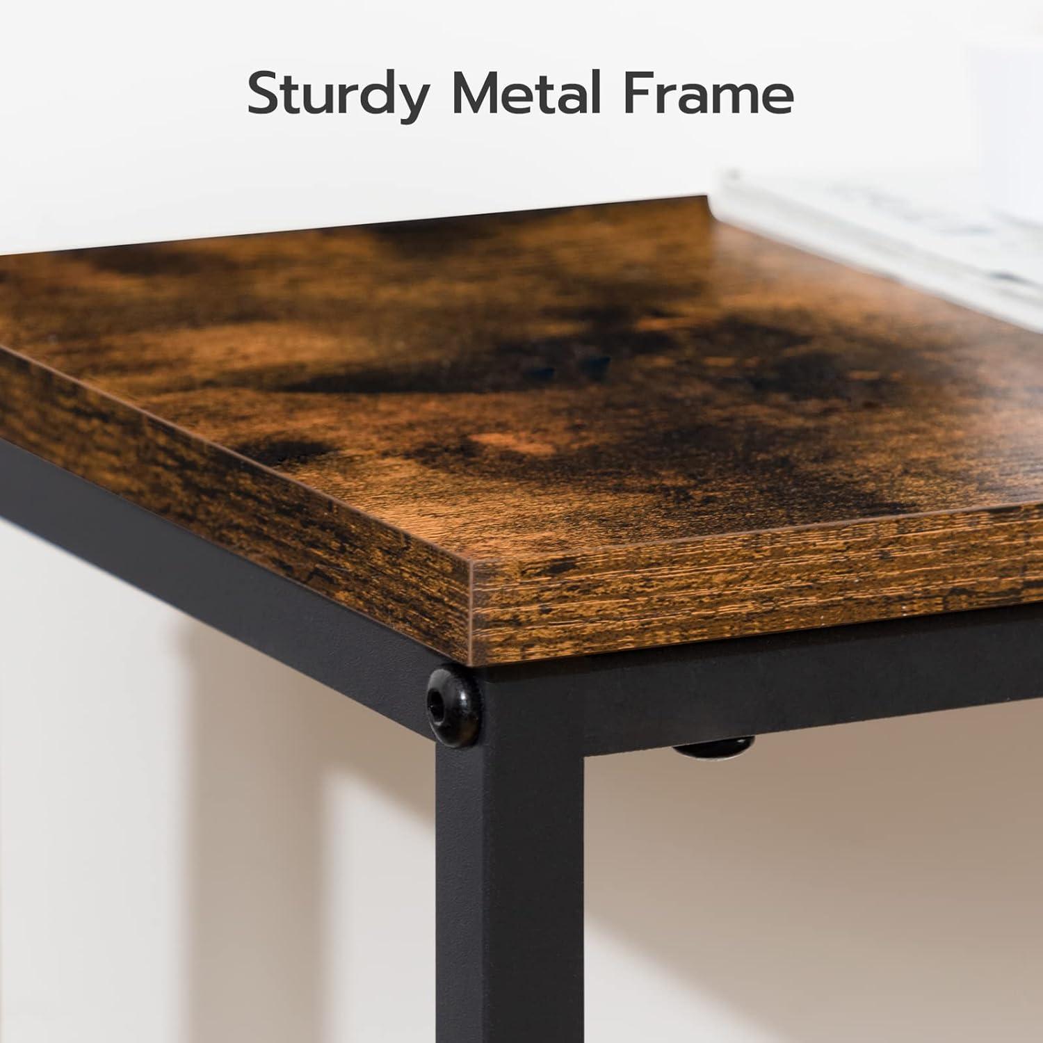 HOOBRO Narrow Console Table, 29.5" Small Entryway Table, Thin Sofa Table, Side Table, Display Table, for Hallway, Bedroom, Living Room, Foyer, Rustic Brown and Black BF75XG01