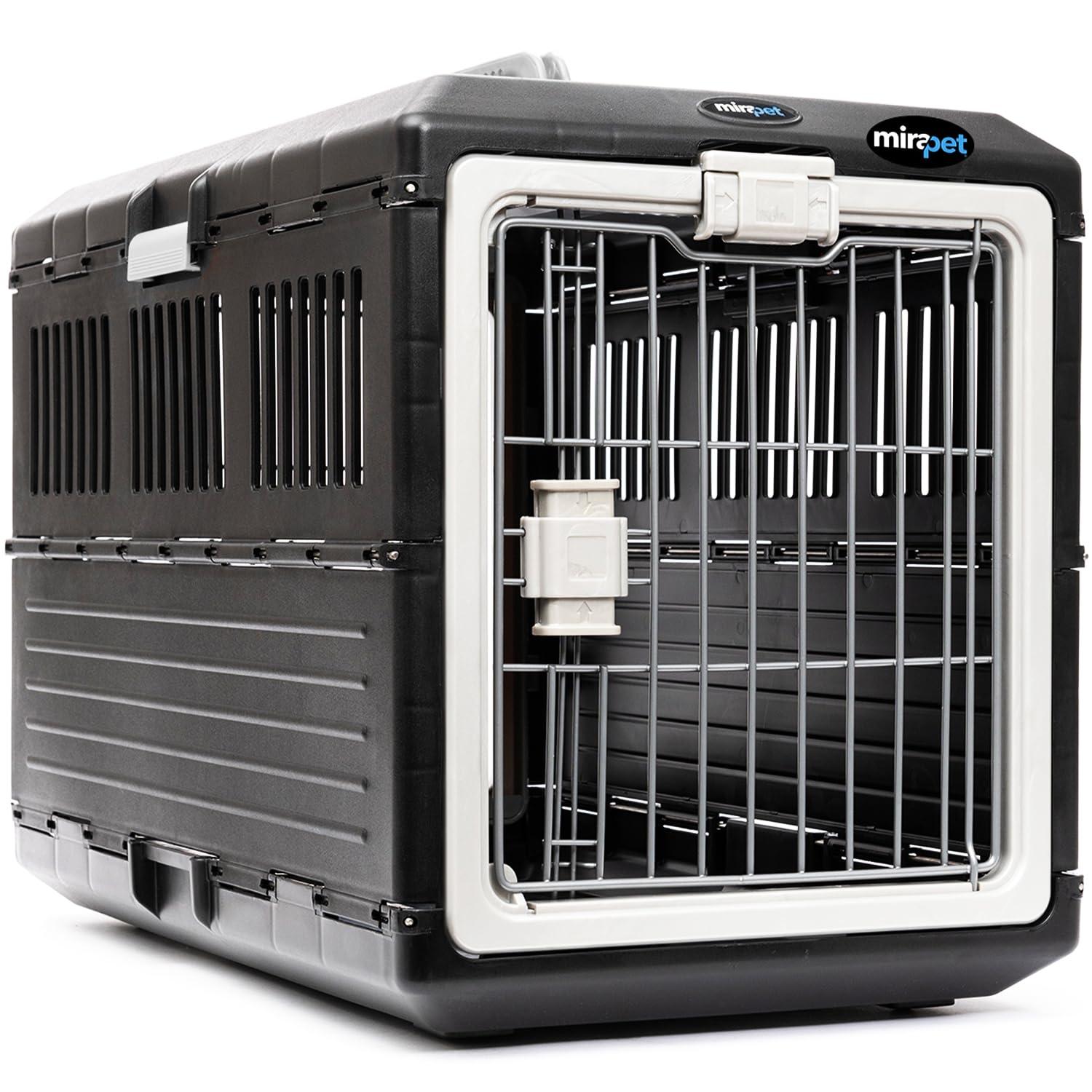 Mirapet USA Pet Carrier & Crate 26" - Premium Collapsible Design for Medium Cats and Dogs-360-Degree Ventilation & Hard Plastic Wall Protection