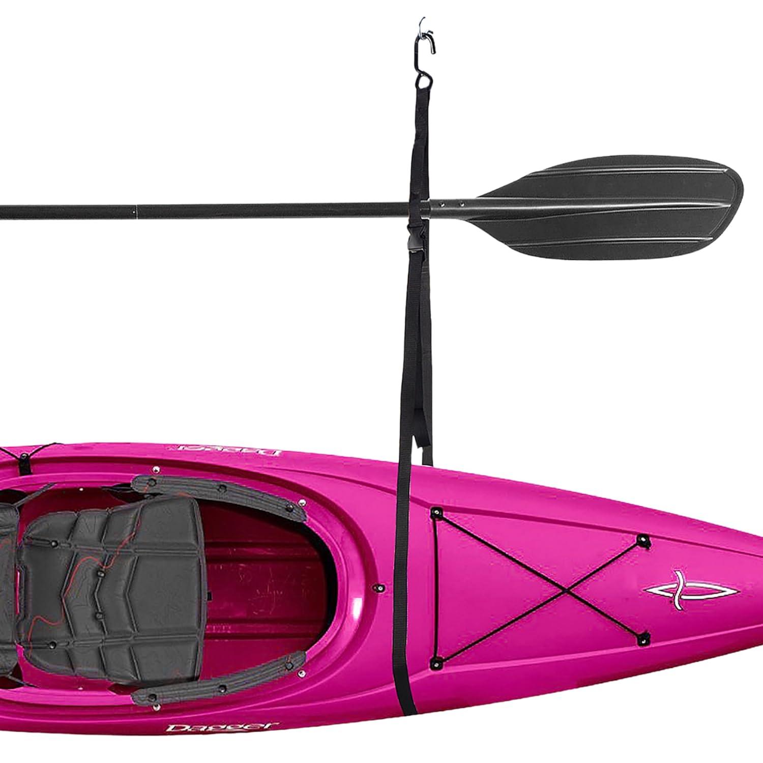 Single Kayak Rack ? Hanging Storage from Wall or Ceiling for Surfboards Paddleboards SUP or Canoe ? Adjustable Kayak Straps by RAD Sportz
