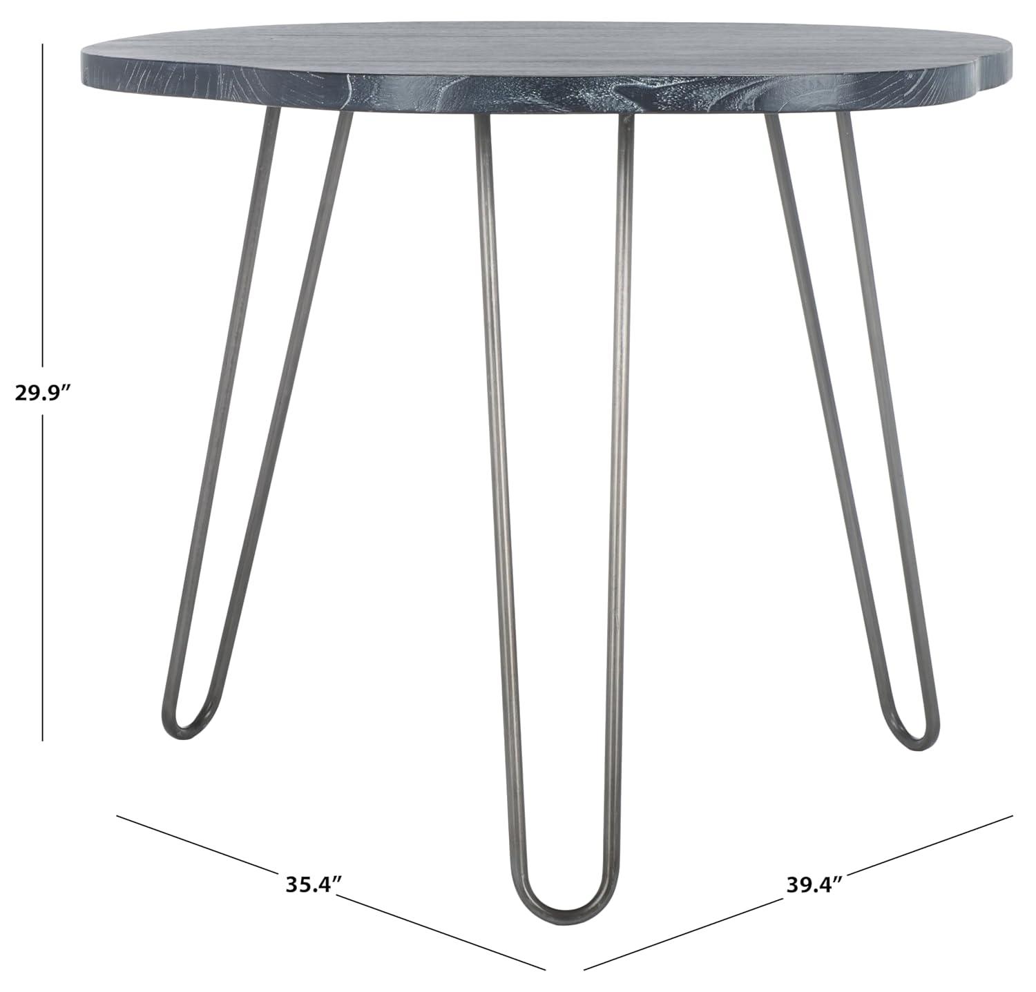 Mindy Dining Table - DTB6500B - Black/White Wash Distress - Safavieh