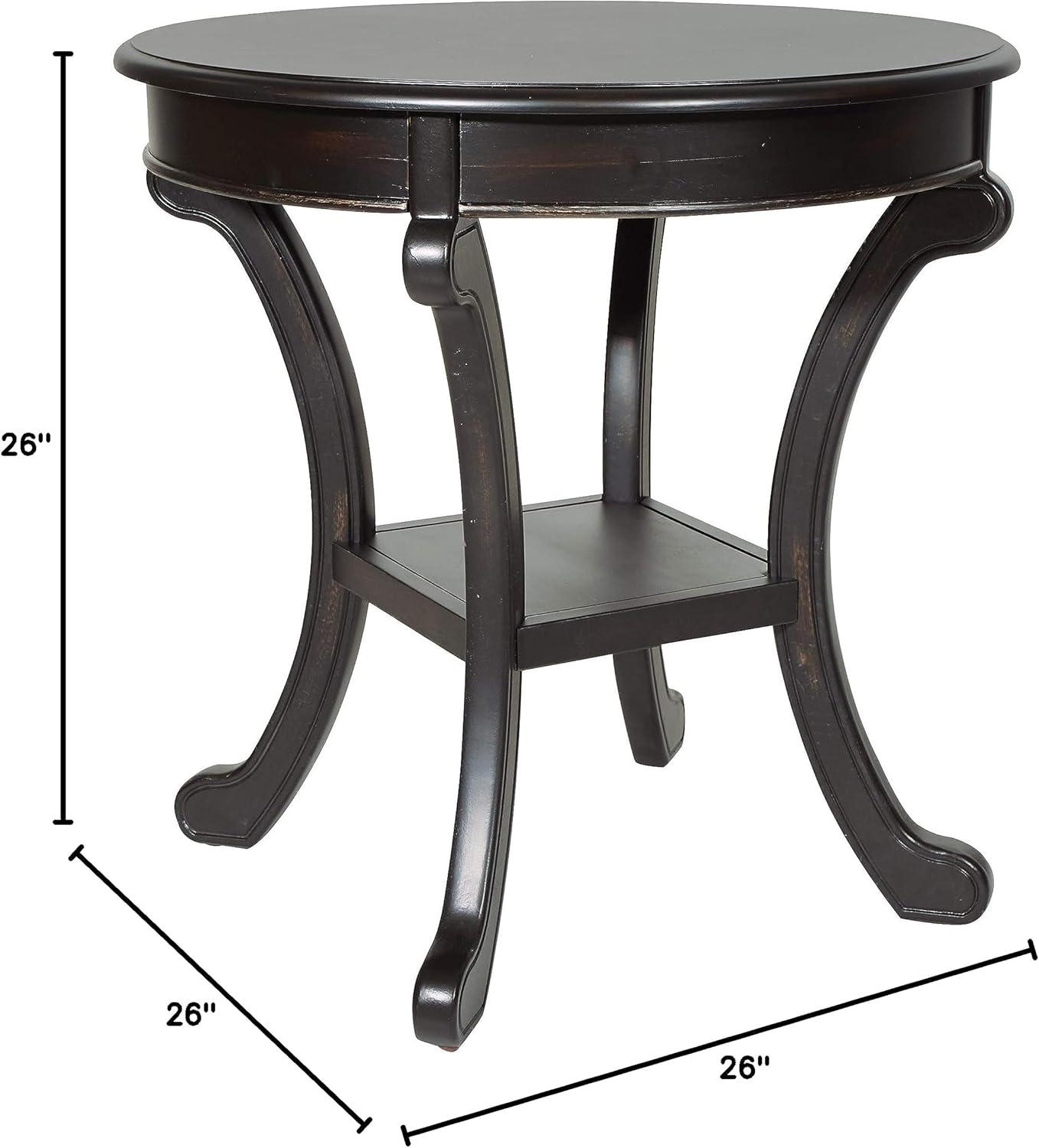 Vermont Accent Table in Antique Black Wood Finish