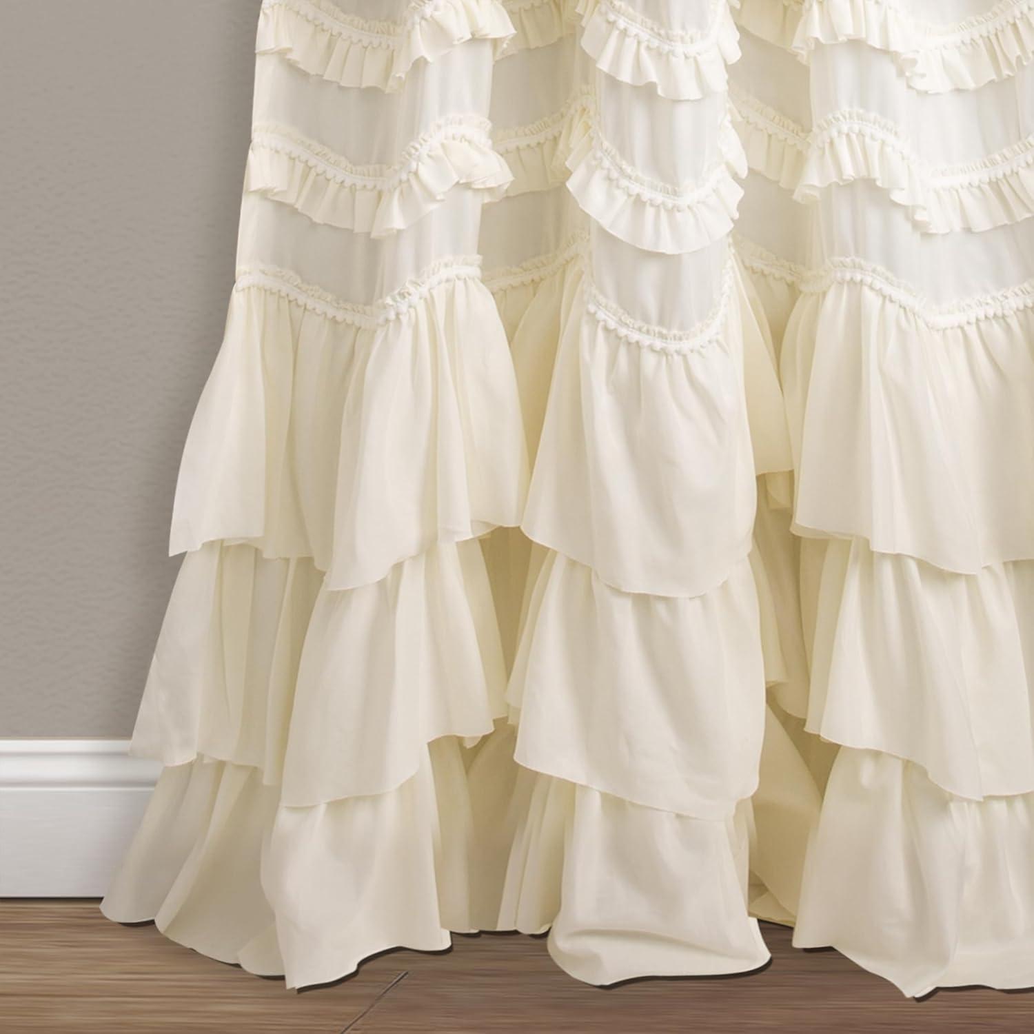 Lush Decor Kemmy Solid Semi-Sheer Single Curtain Panel