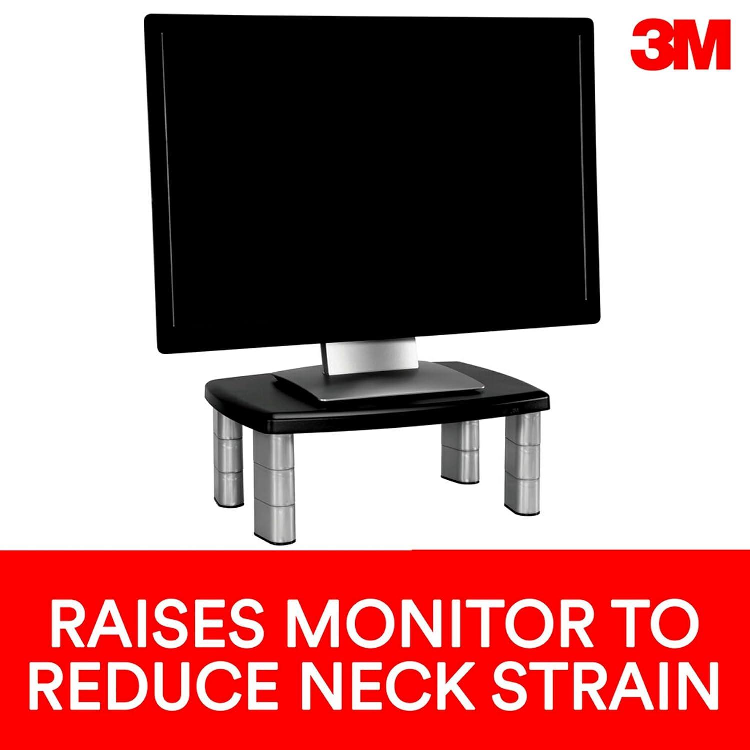 3M 3M Adjustable Height Monitor Stand Plastic Stackable Monitor Stand