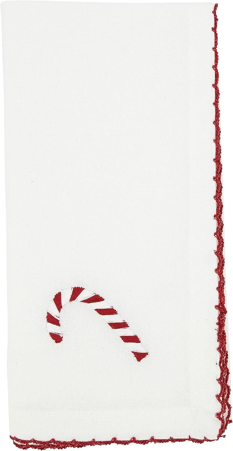 Winter Wonderland Whip Stitch Candy Cane Napkin (Set Of 4) (Set of 4)