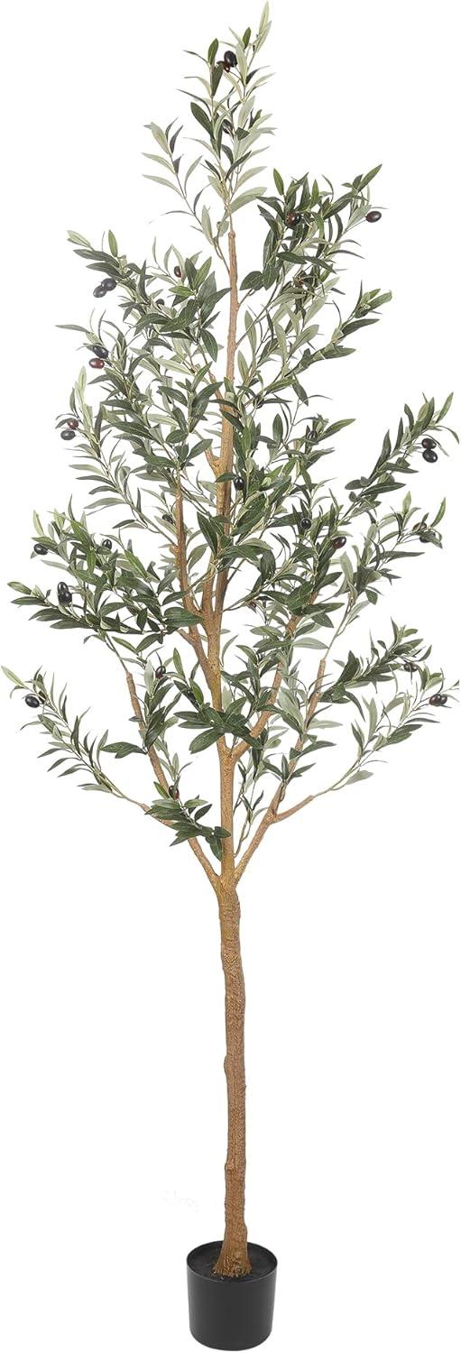Aritizone Artificial Olive Tree 7FT Tall Fake Olive Tree with Adjustale Branches Artificial Tree for Modern Home Office Living Room Floor Decor Indoor (7FT)