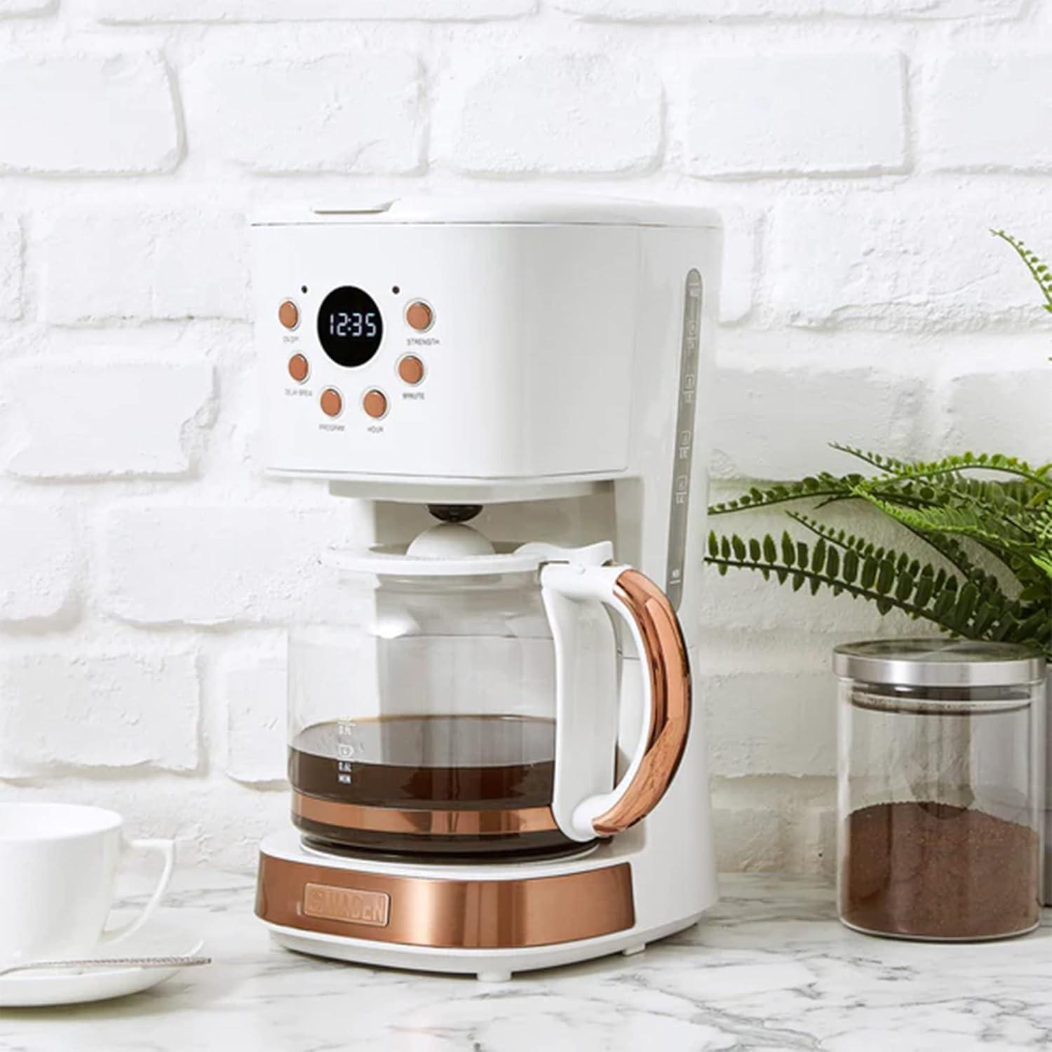 HADEN Heritage Ivory and Copper 12-Cup Programmable Coffee Maker