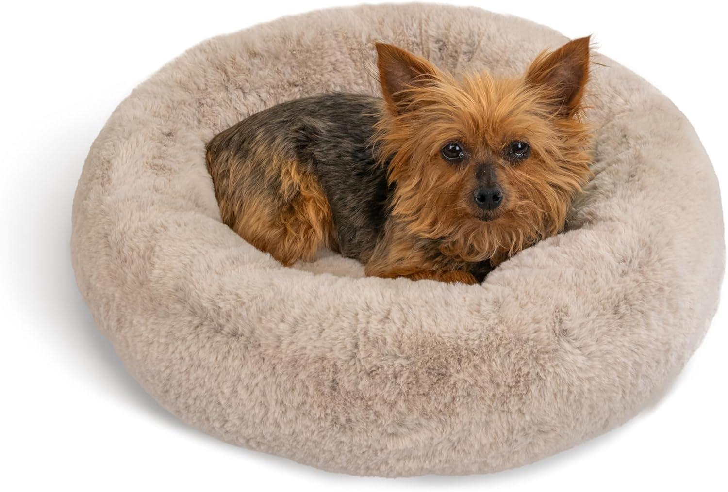 Best Friends By Sheri Best Friends by Sheri SnuggleSoft Faux Fur Memory Foam Calming Donut Bed