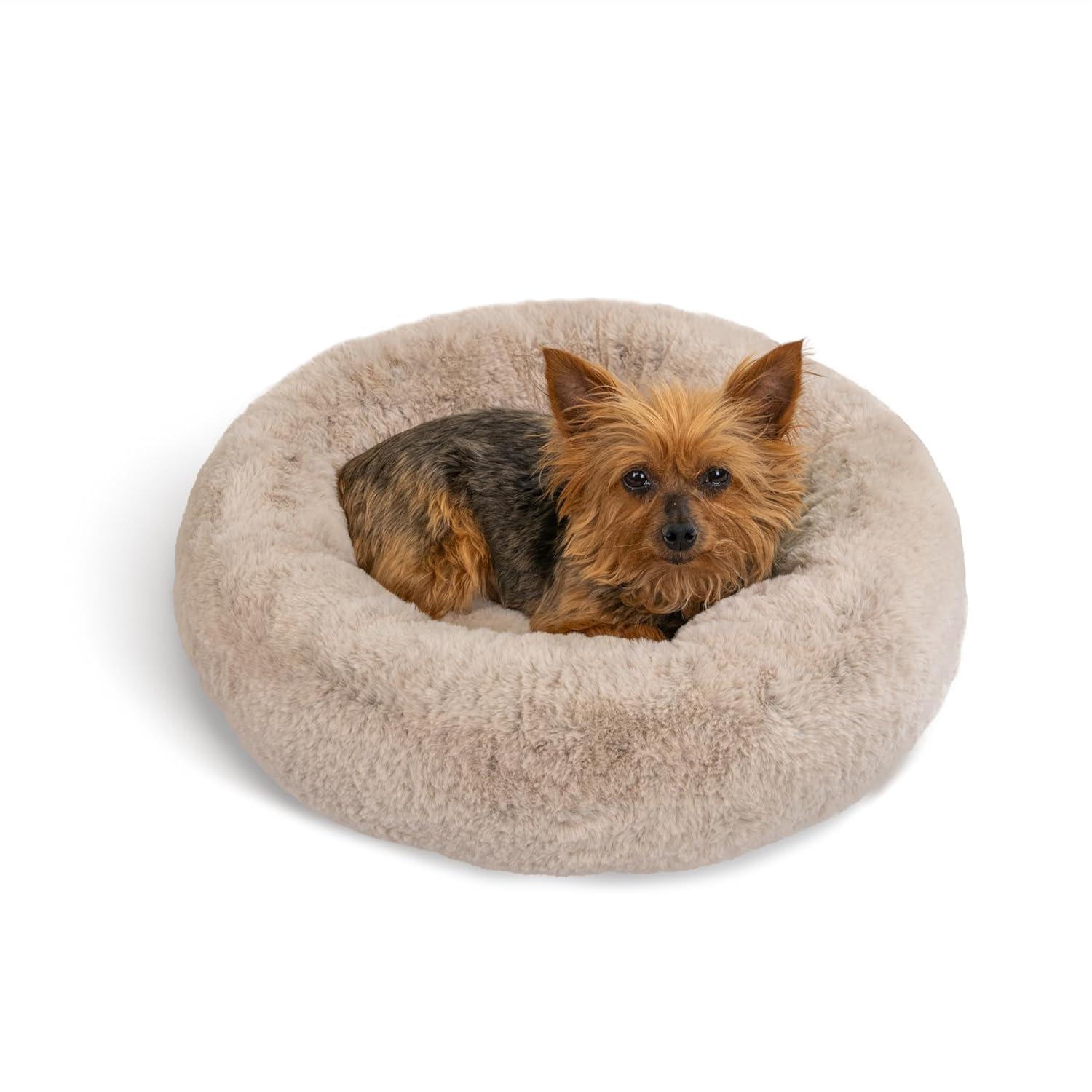 Best Friends By Sheri Best Friends by Sheri SnuggleSoft Faux Fur Memory Foam Calming Donut Bed