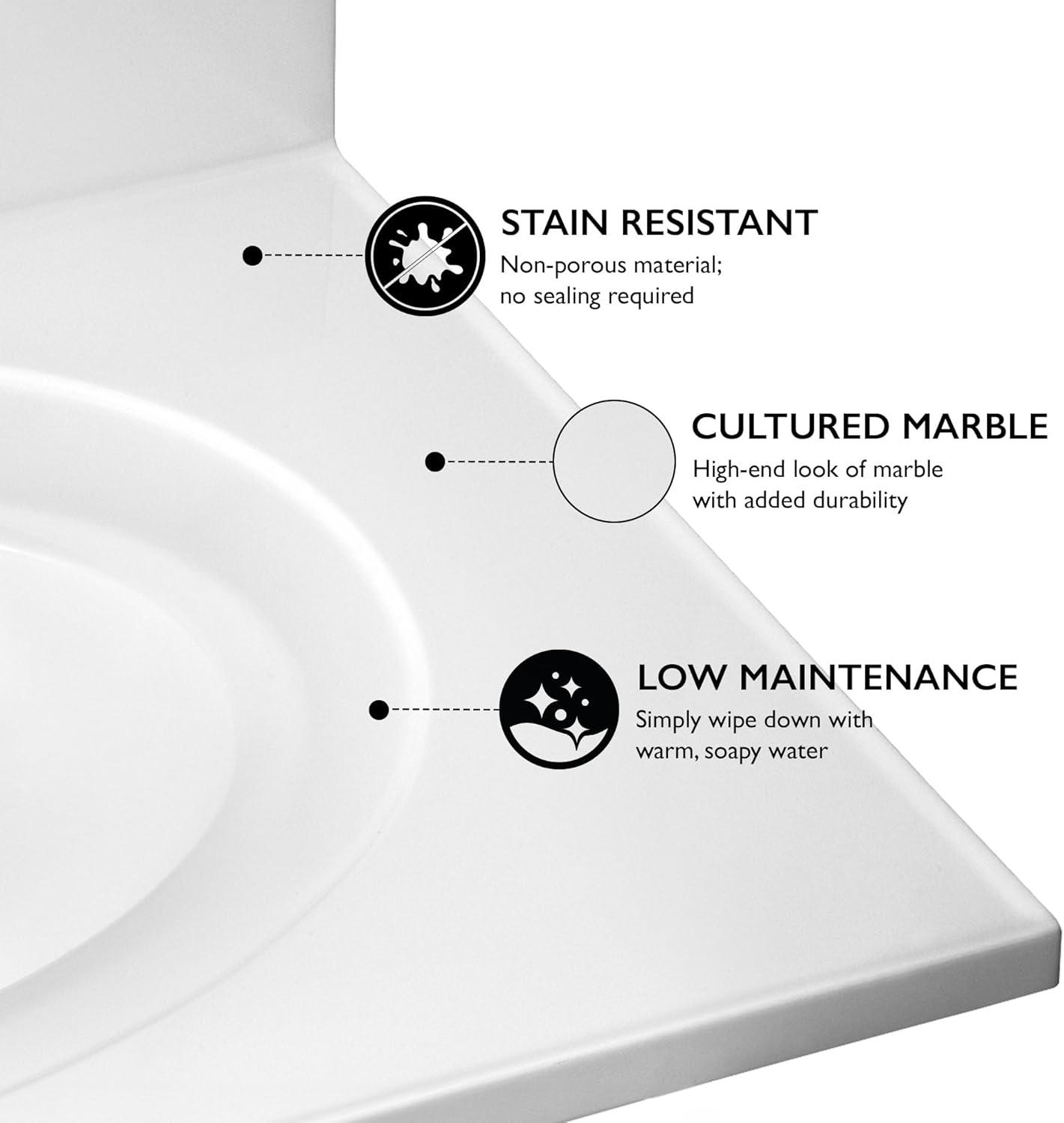 Cultured Marble Vanity Top with Backsplash